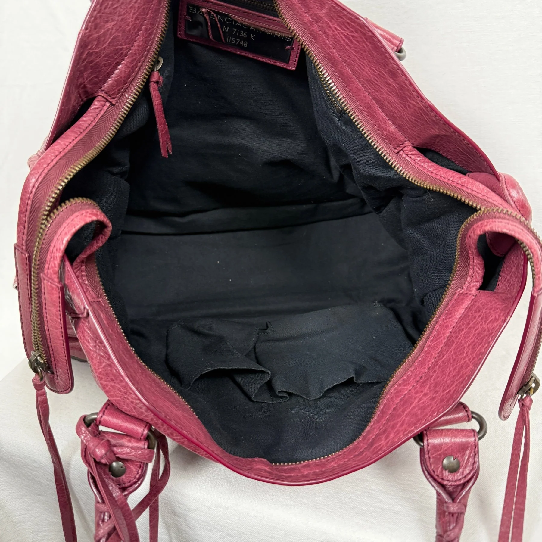 FW12 Balenciaga City Bag Wine Red - Image 14