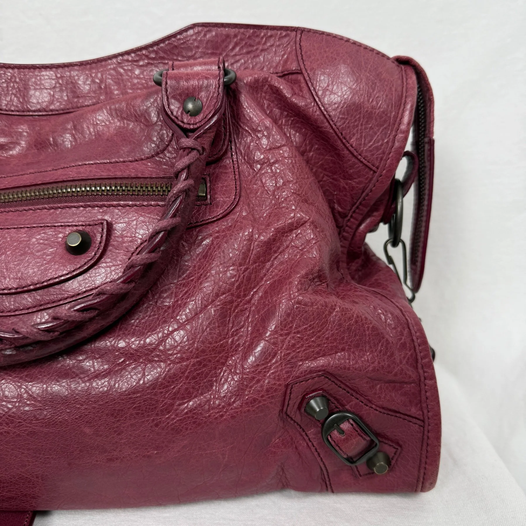 FW12 Balenciaga City Bag Wine Red - Image 5