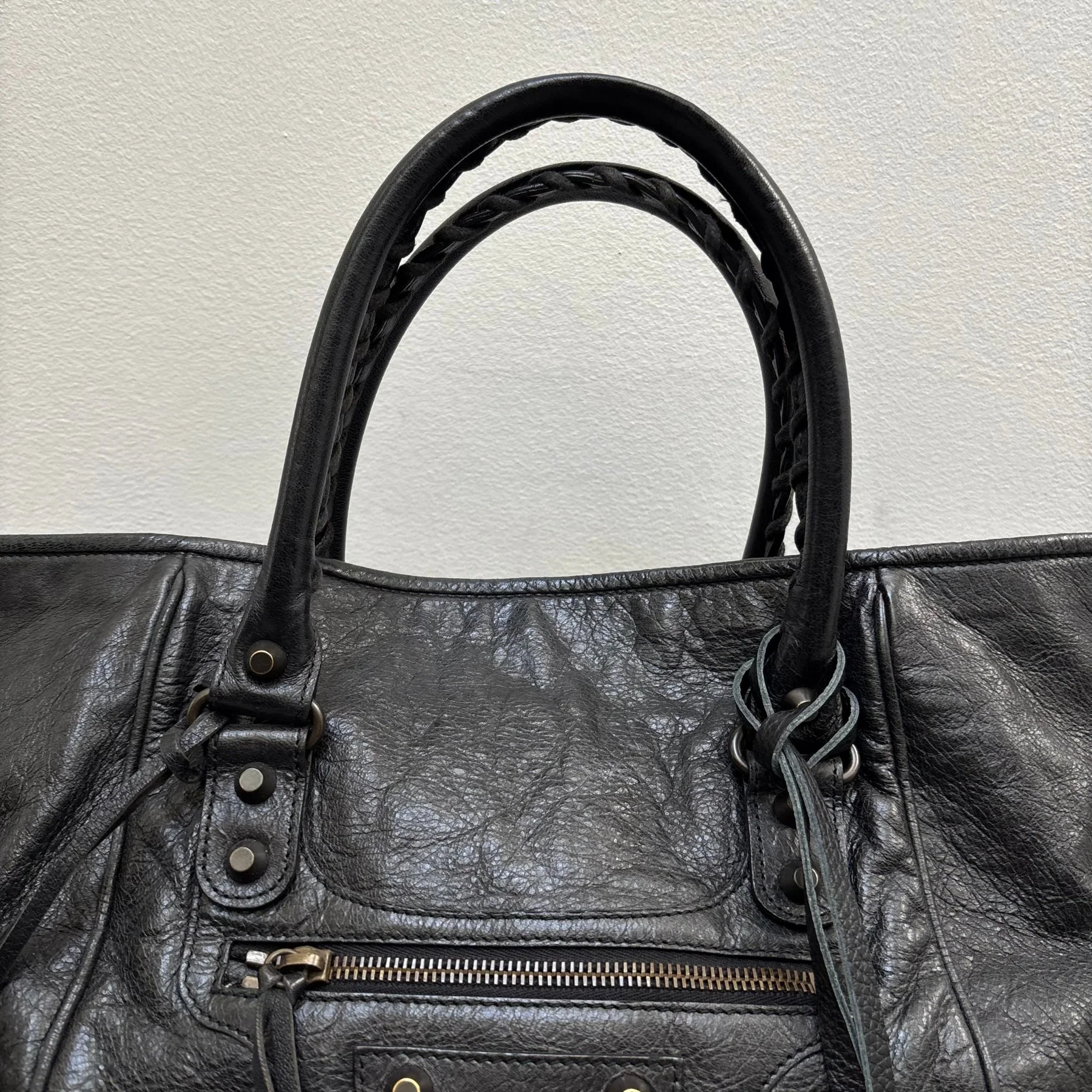 Balenciaga Leather Sunday Editors Leather Handbag - Image 5
