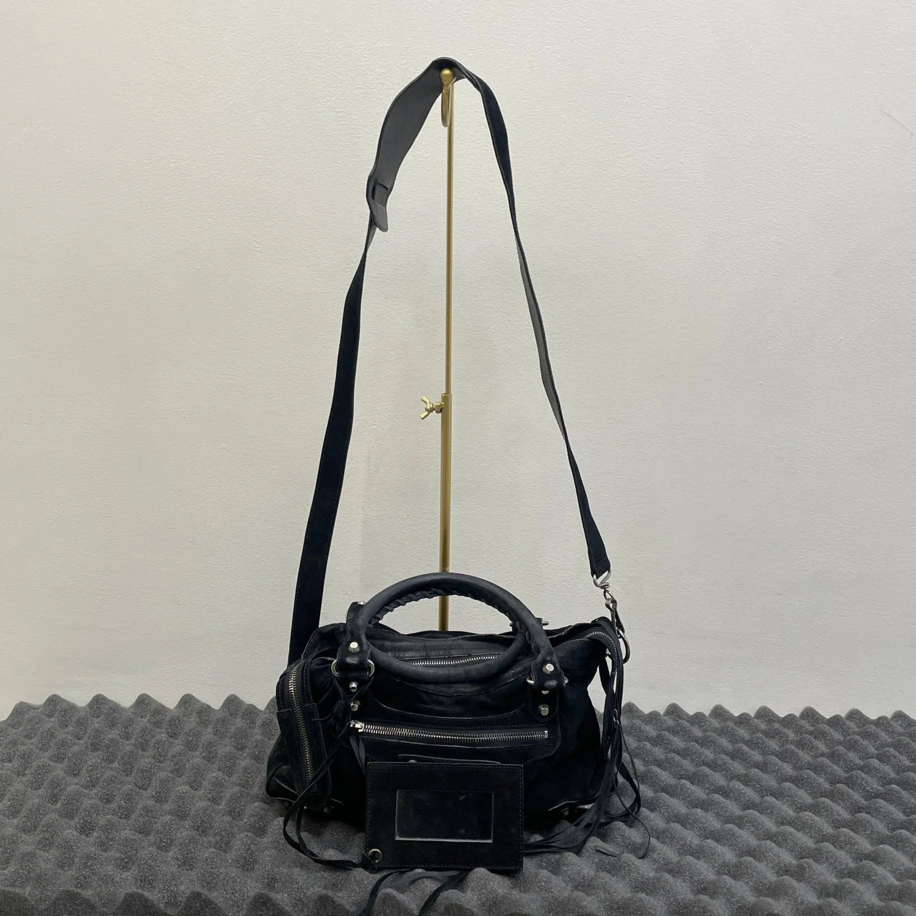 Balenciaga Town Bag by Nicholas Ghesquiere in Black Suede - Image 6