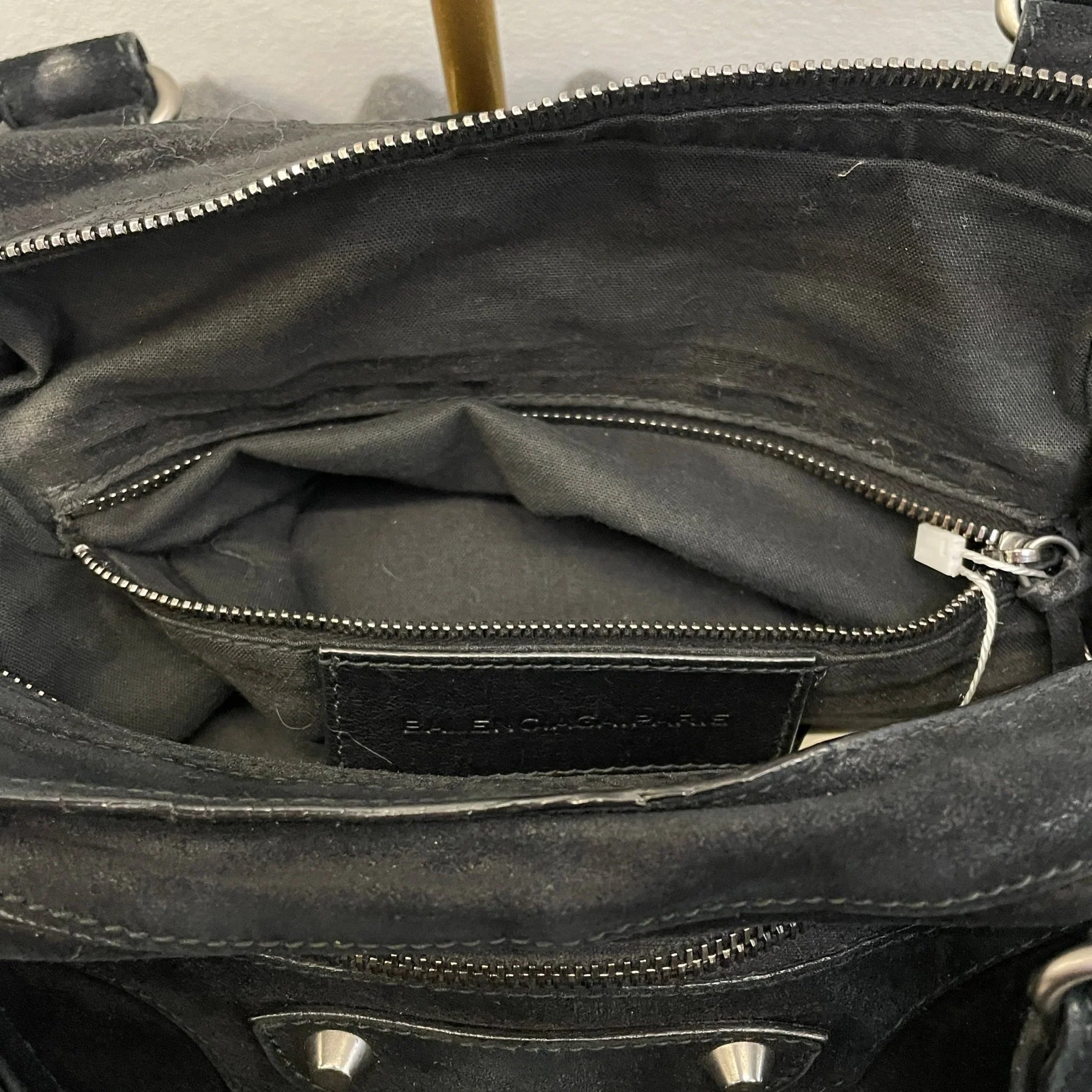 Balenciaga Town Bag by Nicholas Ghesquiere in Black Suede - Image 8