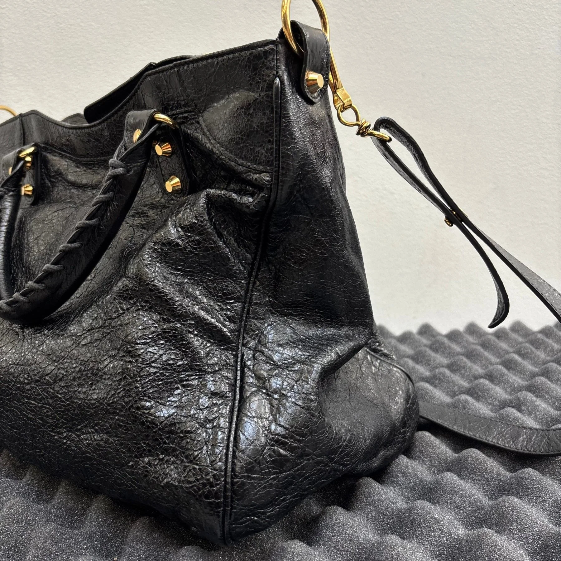 Balenciaga Velo Motocross Leather Handbag - Image 13