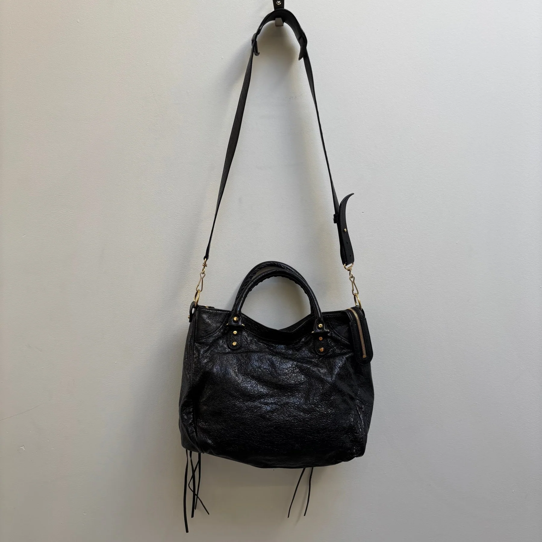 Balenciaga Velo Motocross Leather Handbag - Image 4