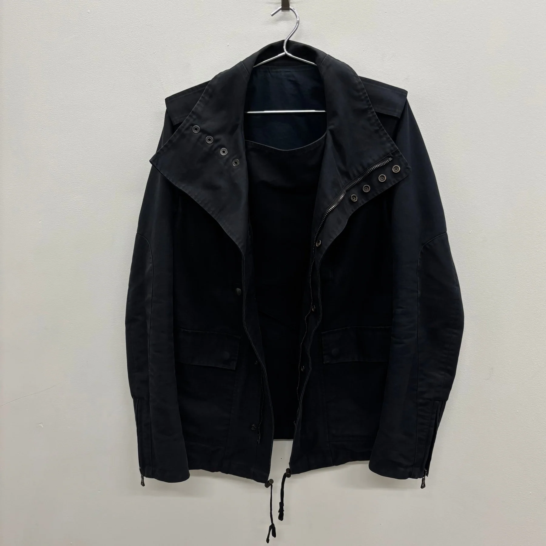 Balmain Biker Parka High Collar Jacket - Image 11