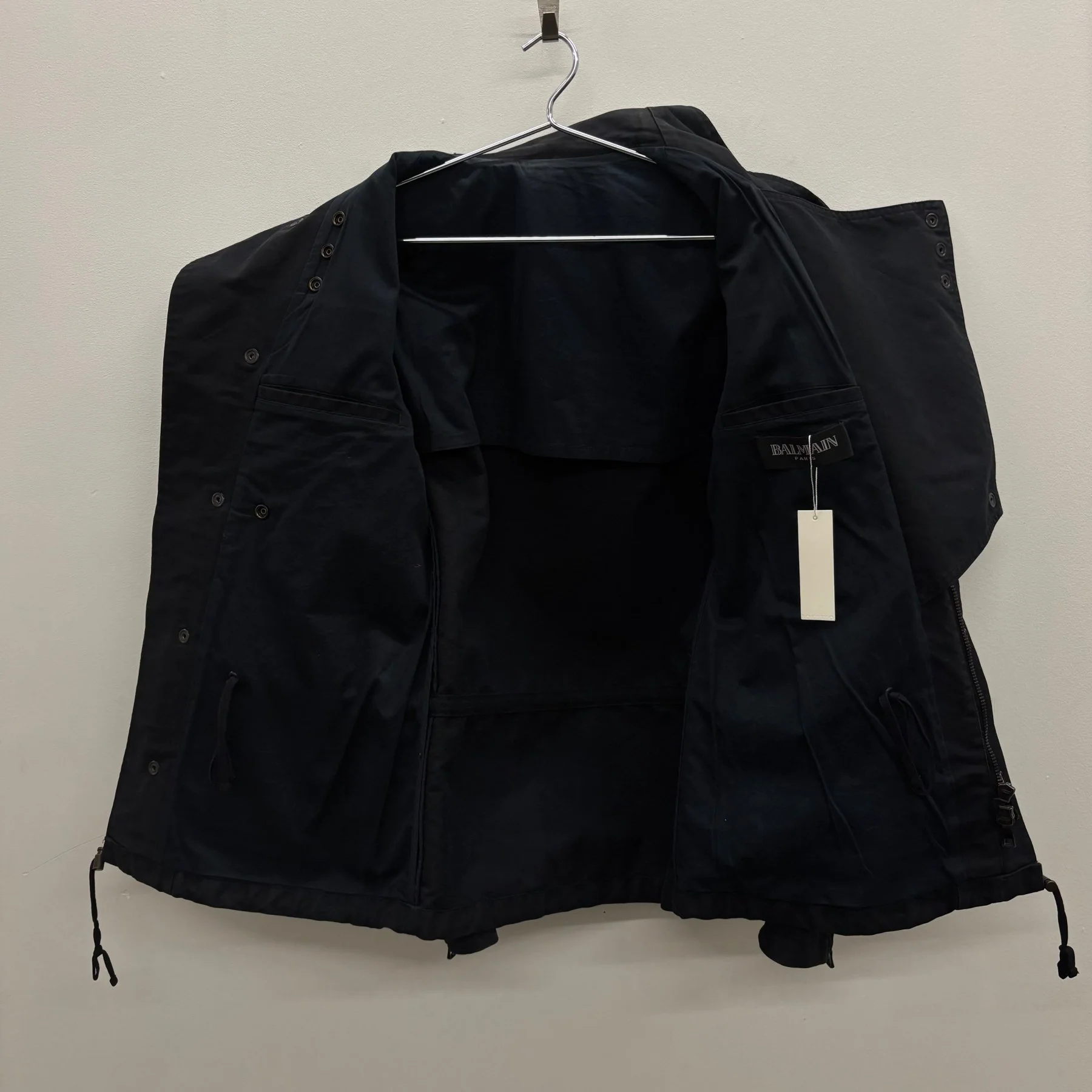 Balmain Biker Parka High Collar Jacket - Image 17