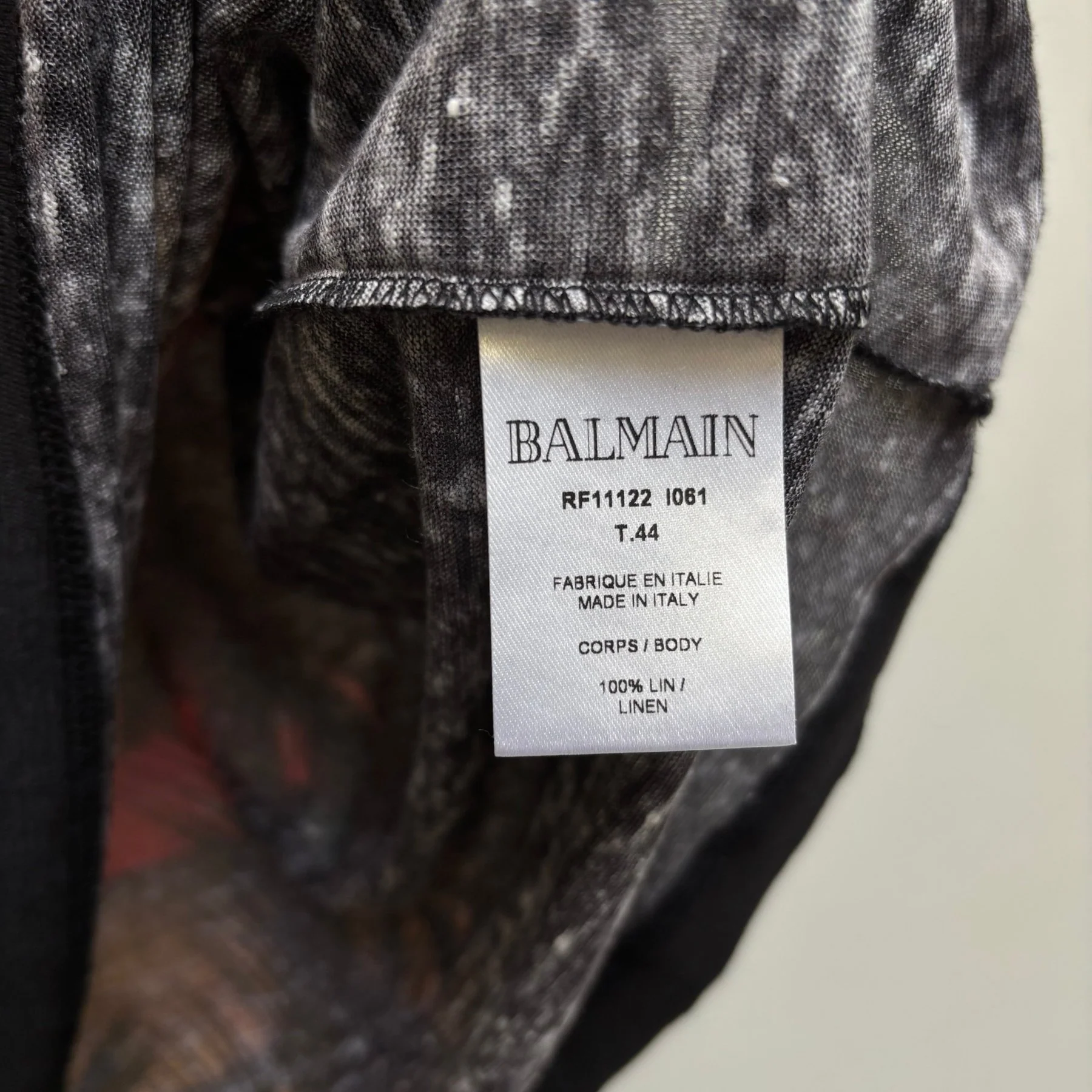 Balmain Paris Linen Graphic T-Shirt - Image 9
