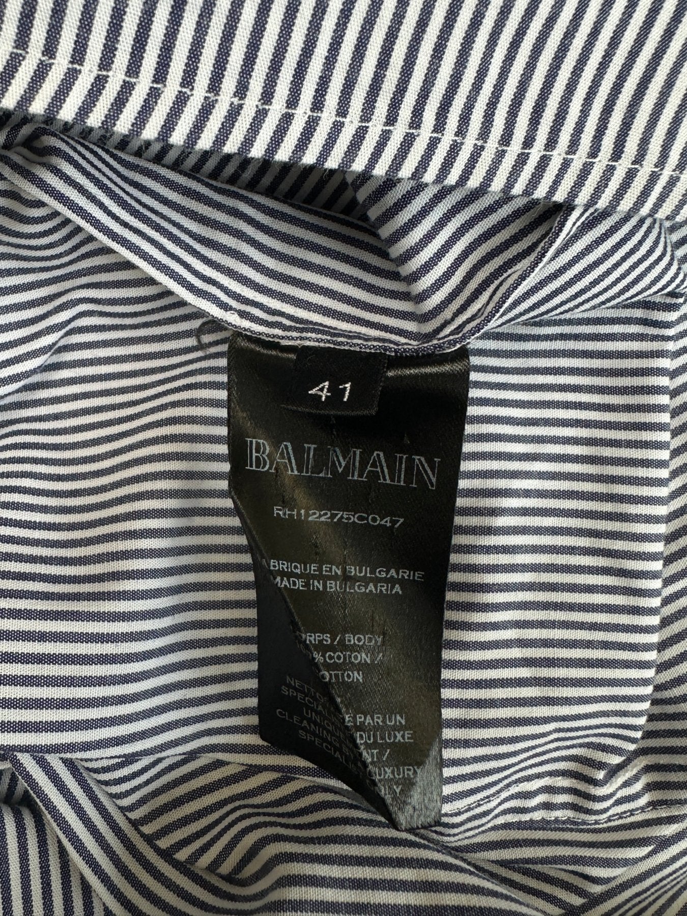 Balmain Pin Strip Embroidered Button Up Shirt - Image 9