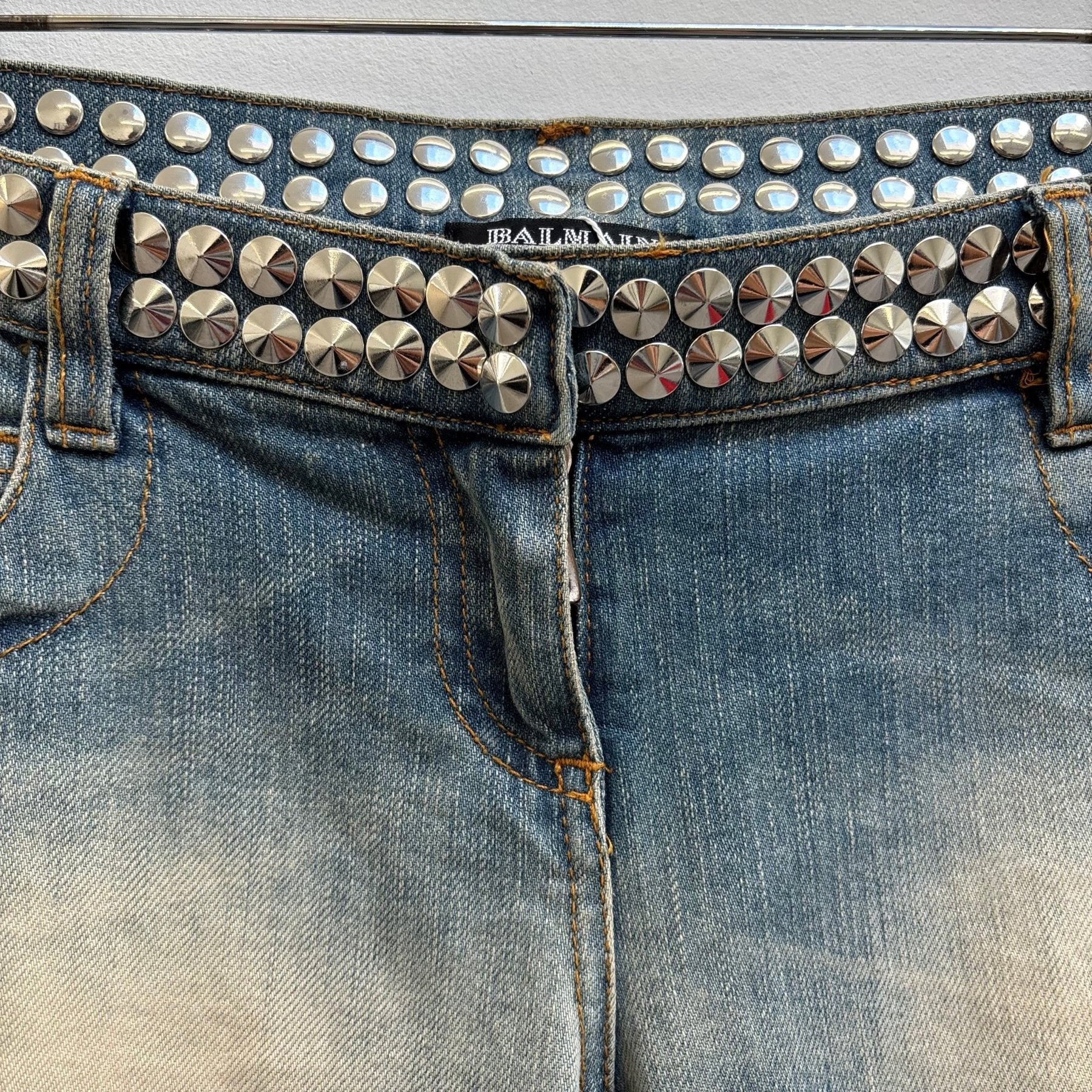 FW11 Balmain Studded Low Rise Skinny Jeans - Image 7