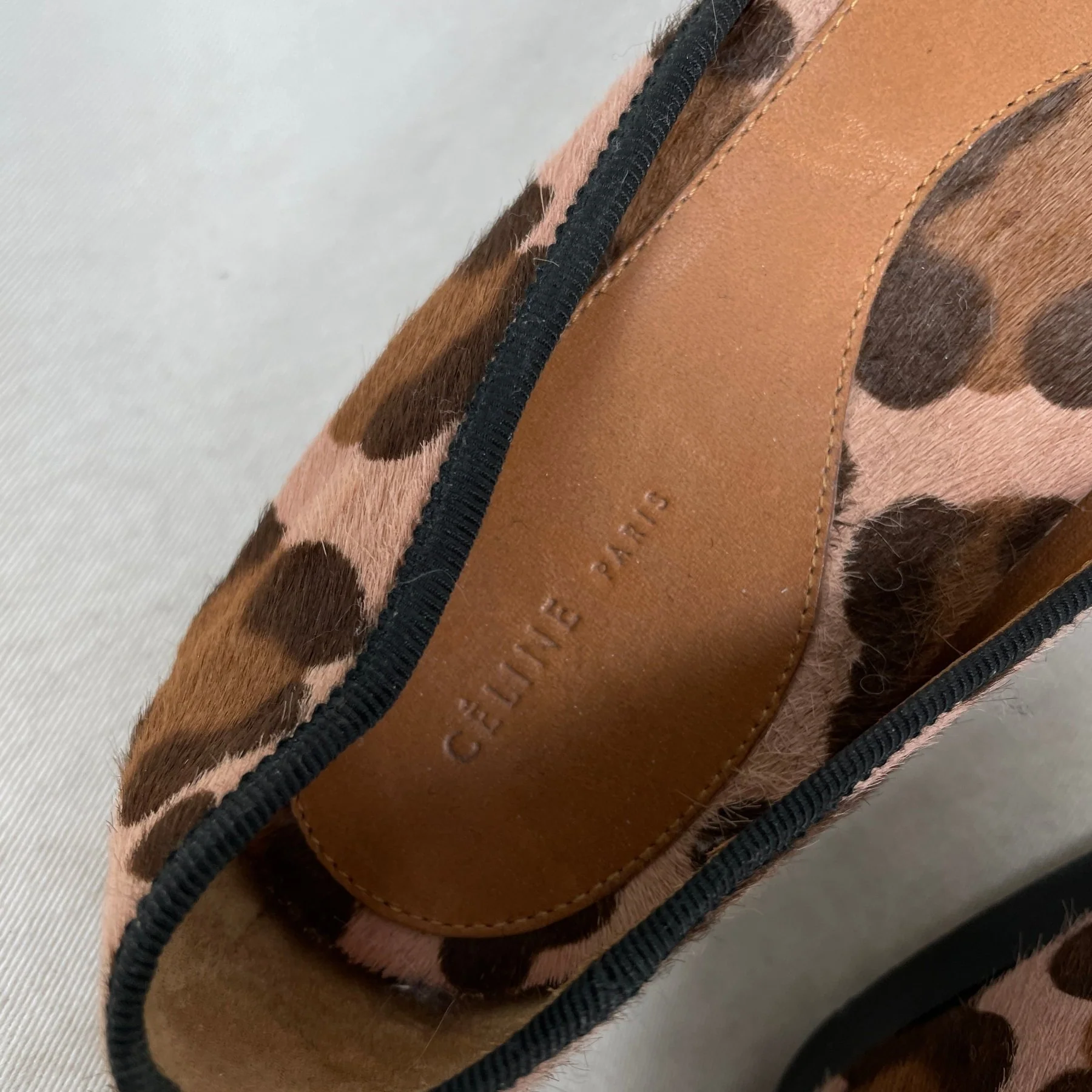 Celine Leopard Print Pony Hair Flats - Image 8