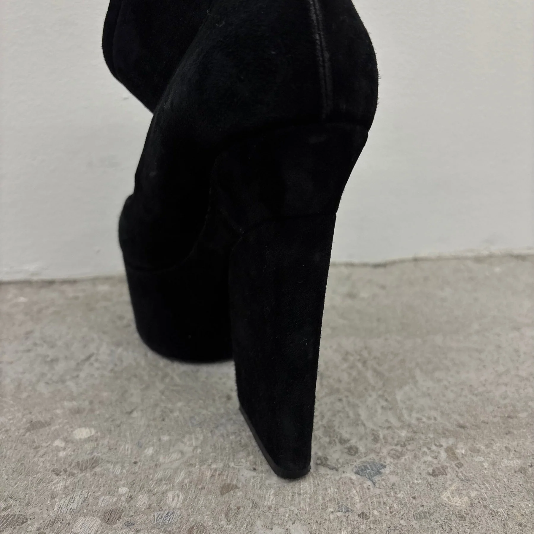 SS12 Celine Pheobe Philo Suede Buckle Platform Heels - Image 8