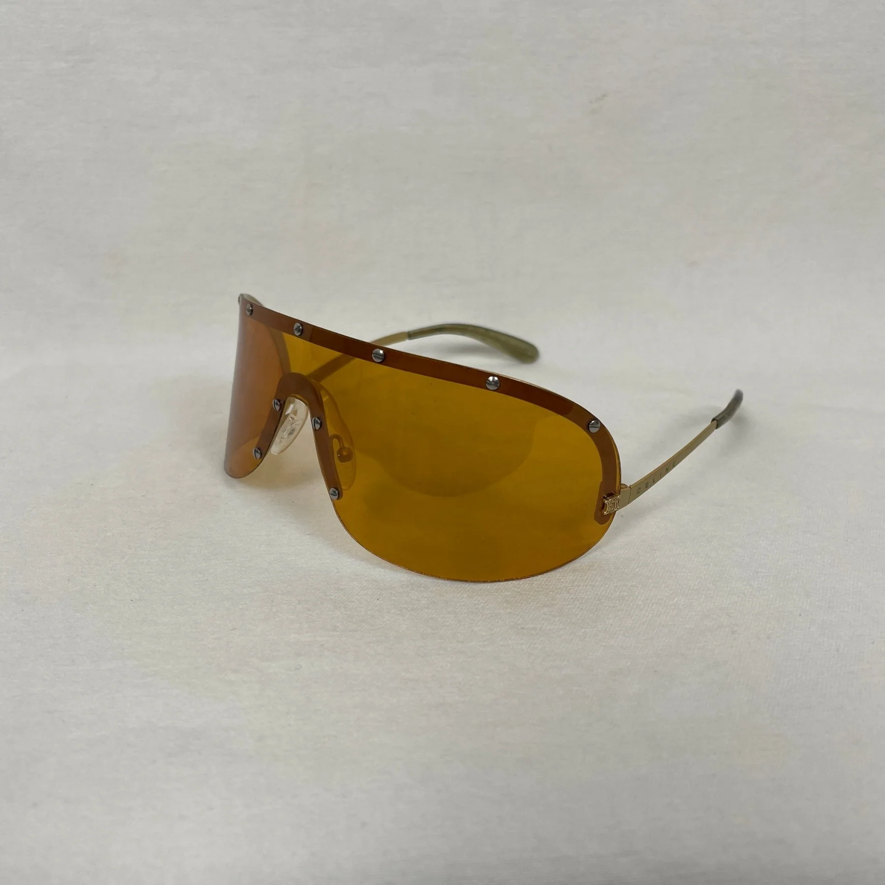 Celine Studded Aviator Sunglasses Yellow Tint - Image 5
