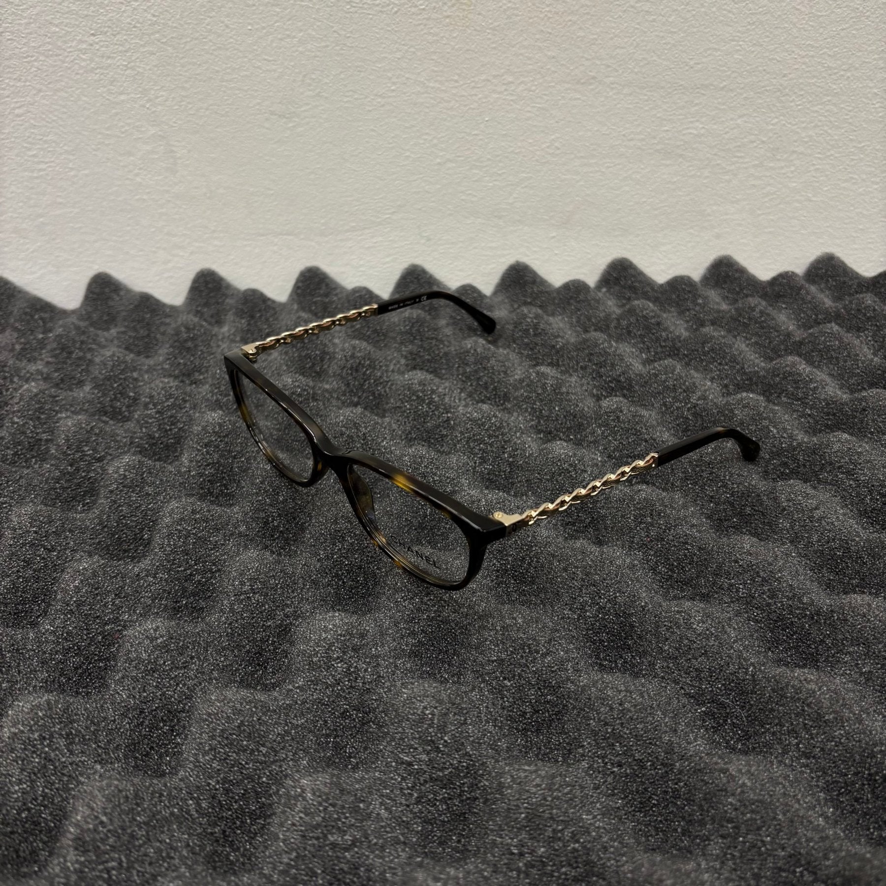 Chanel Dark Tortoise Chain Side Optical Glasses - Image 3