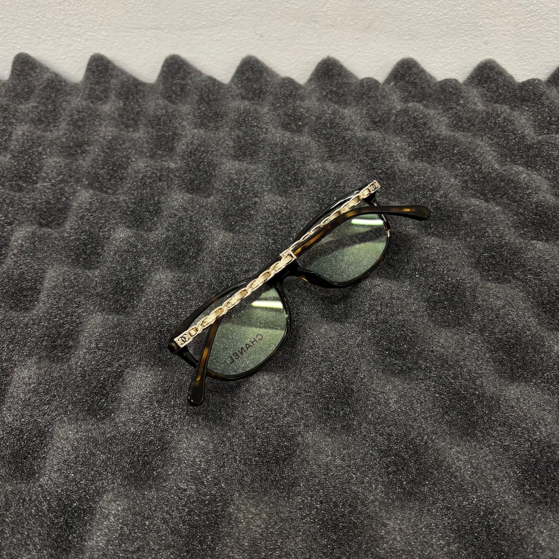 Chanel Dark Tortoise Chain Side Optical Glasses - Image 8
