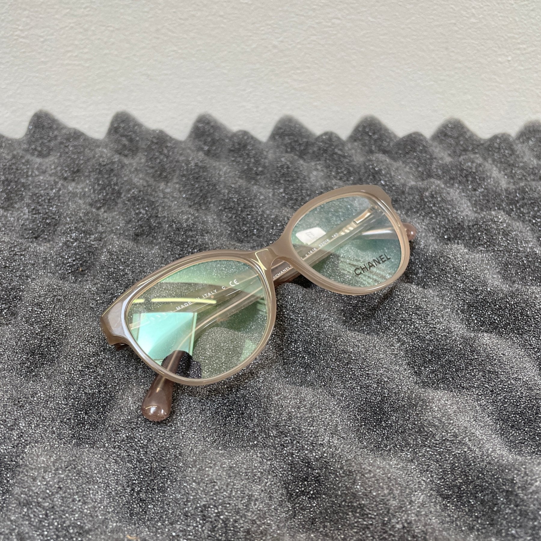 Chanel Plaid Crocodile Print Cat Eye Optical Glasses