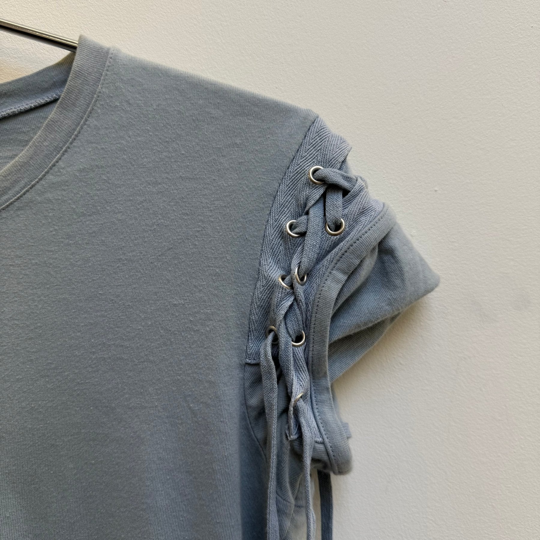 Christian Dior Lace Up Short Sleeve Top - Image 3