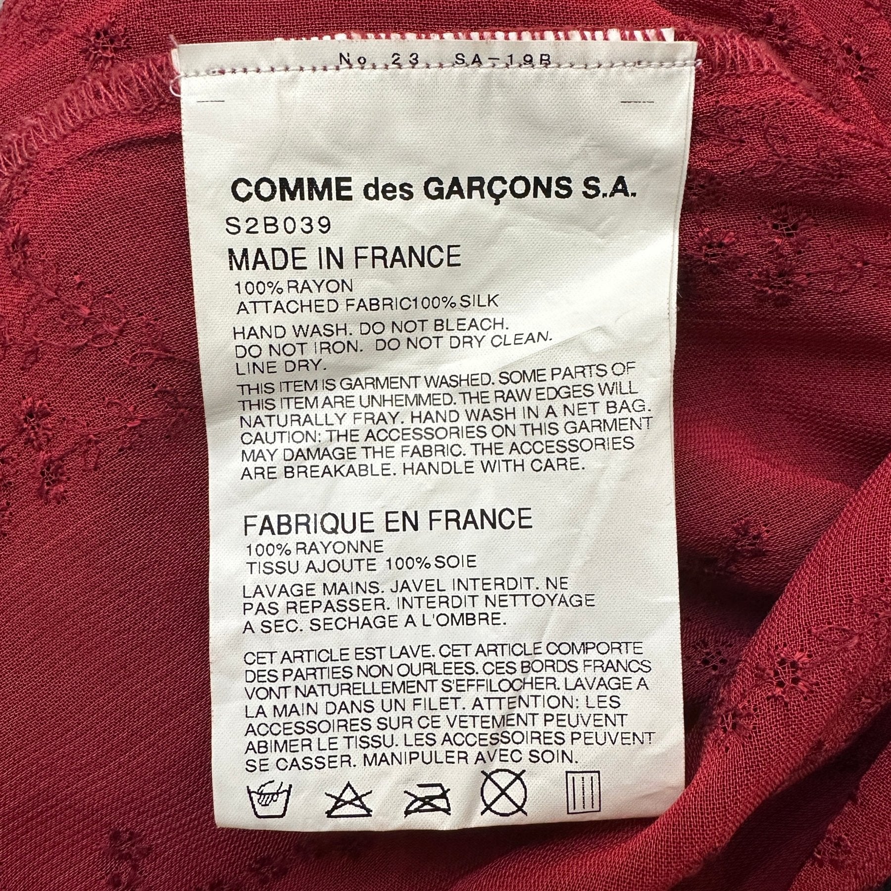 Comme Des Garçons Shirt Sheer Floral Side Patch Dress Shirt - Image 6
