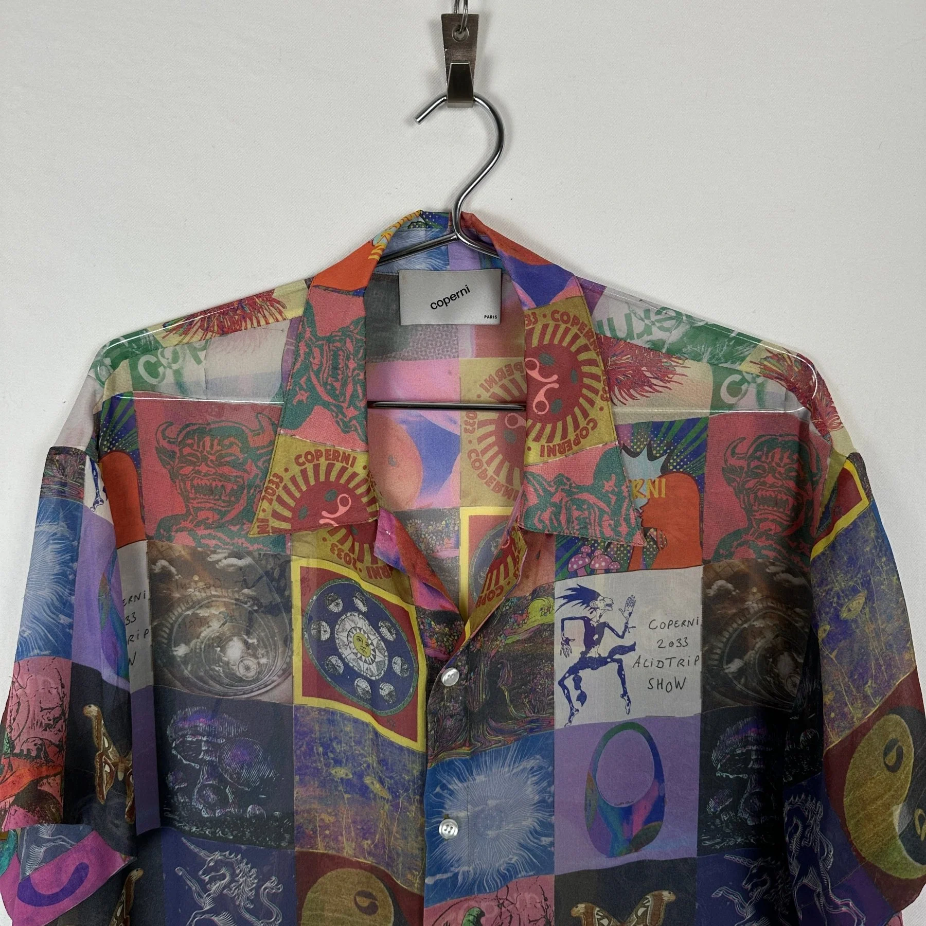 Coperni Sheer Silk Printed Button-Up Shirt - Image 2