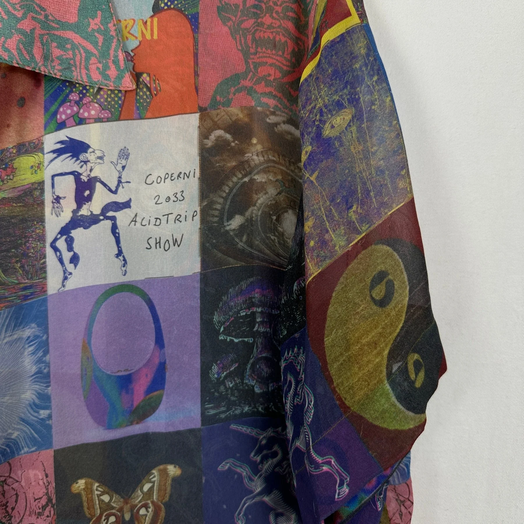 Coperni Sheer Silk Printed Button-Up Shirt - Image 5