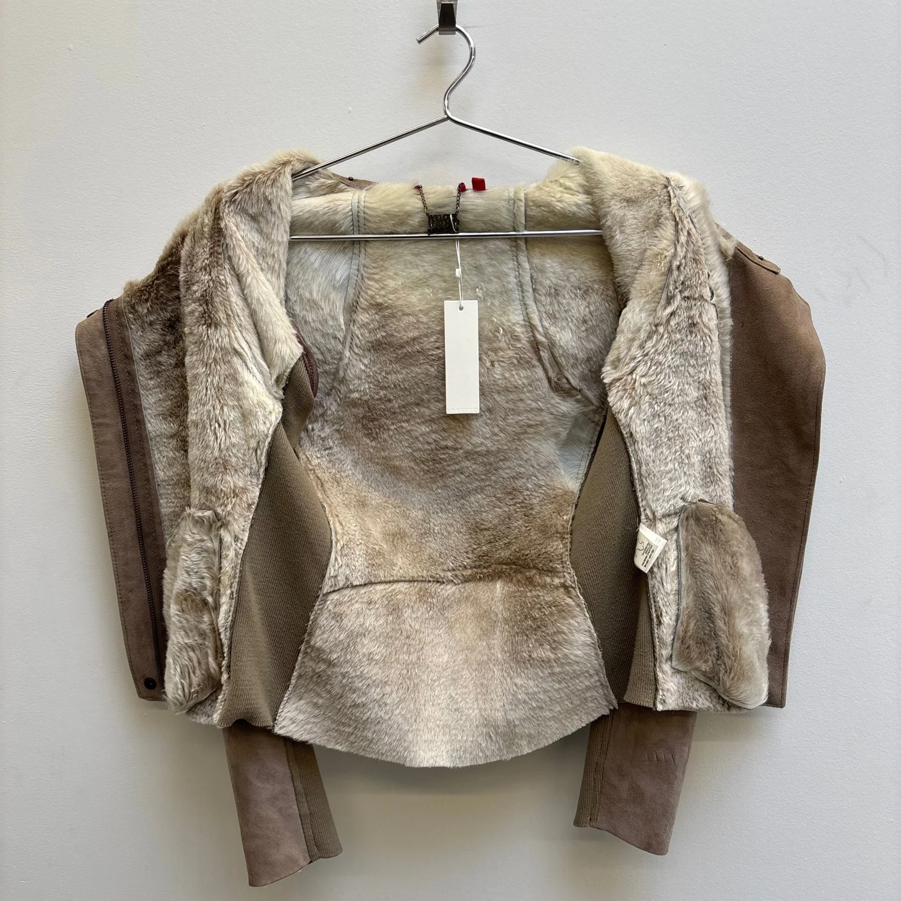 Damir Doma Suede & Fur Beige Moto Jacket - Image 11