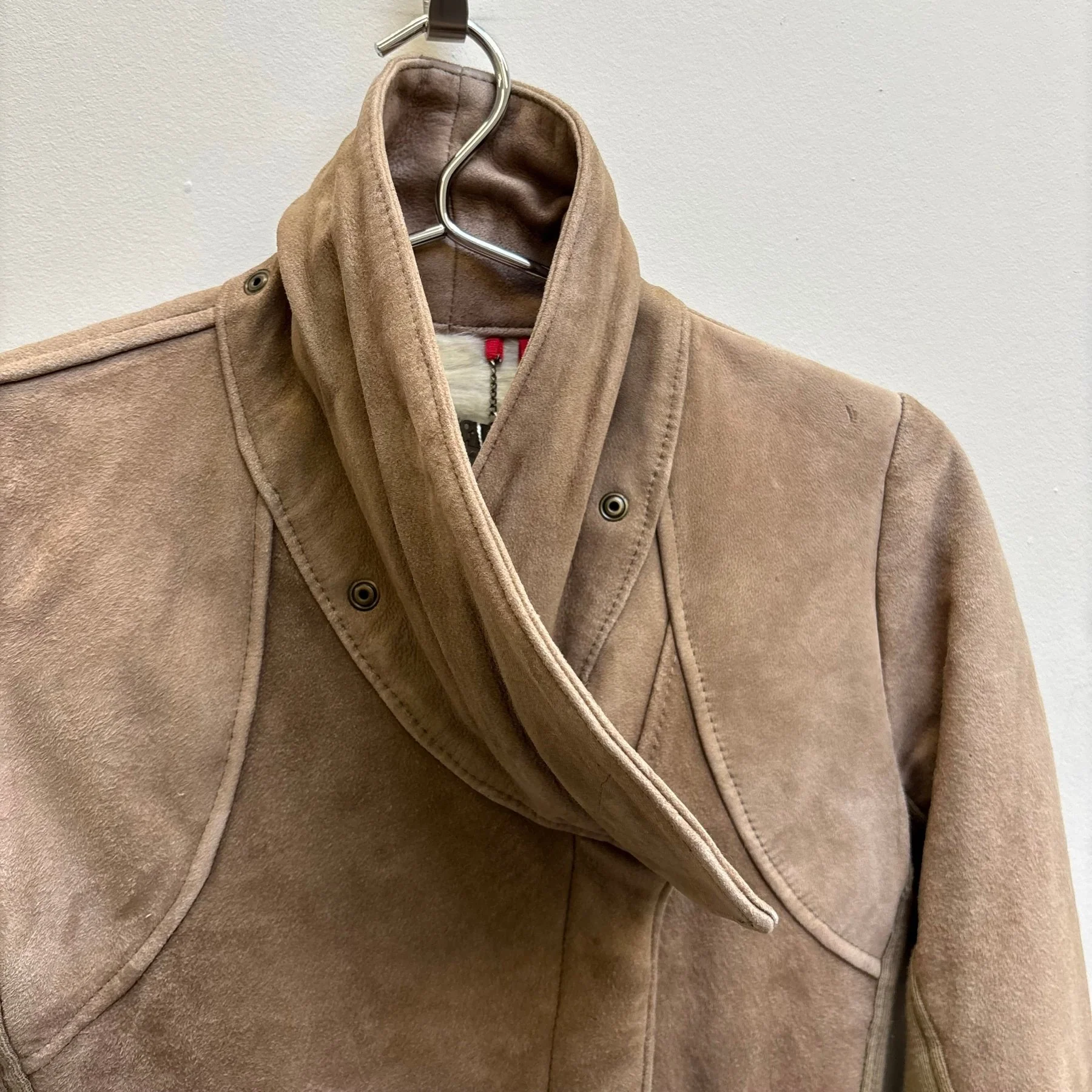 Damir Doma Suede & Fur Beige Moto Jacket - Image 8