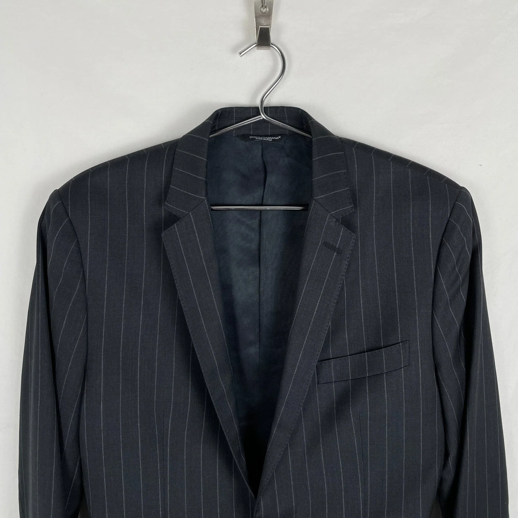00s Dolce & Gabanna Suit Set Dark Grey Pinstripe - Image 3