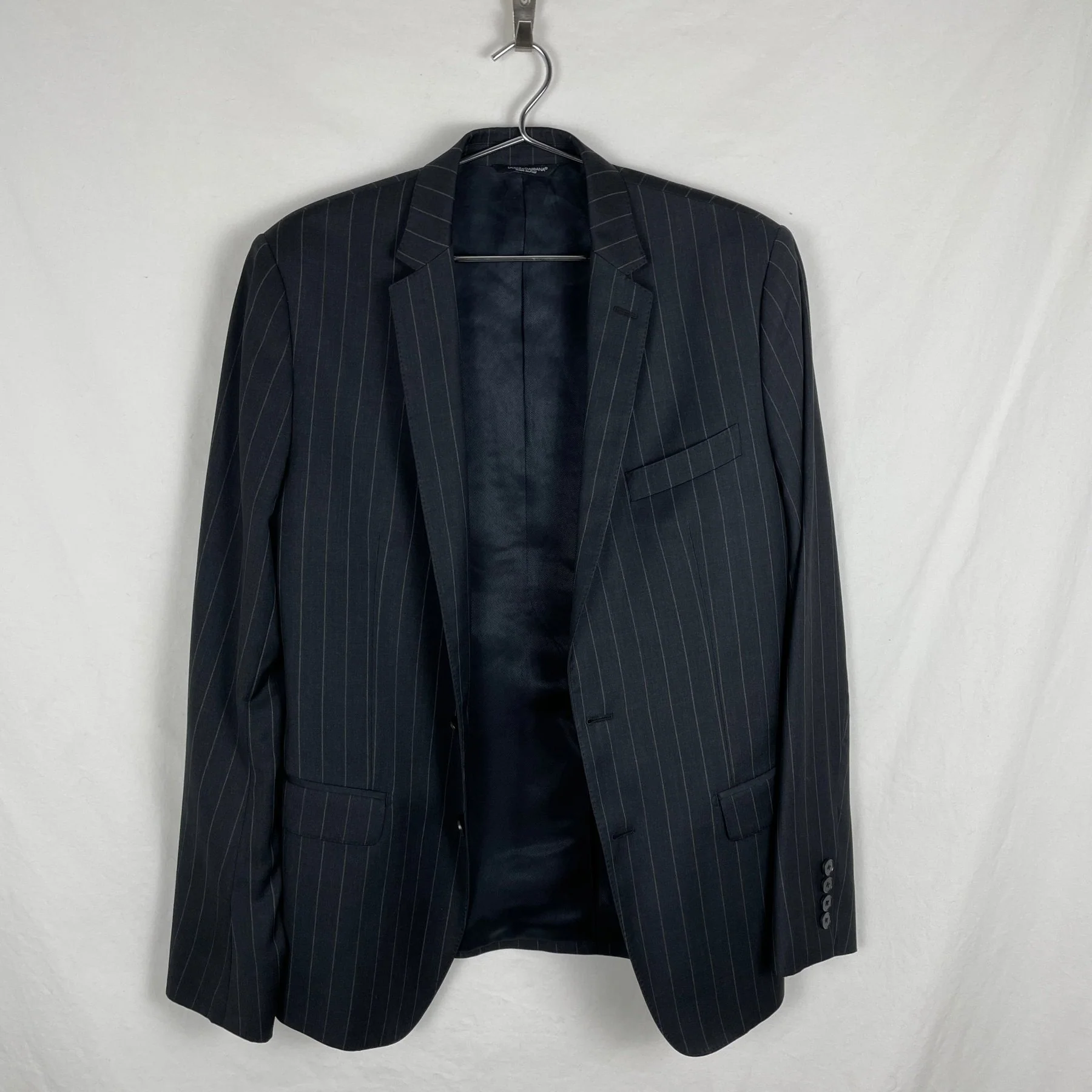 00s Dolce & Gabanna Suit Set Dark Grey Pinstripe - Image 9
