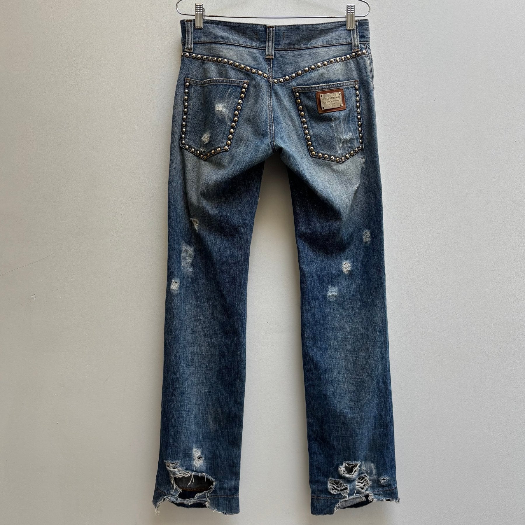 Dolce & Gabbana Studded Distressed Light Wash Jeans - Image 2