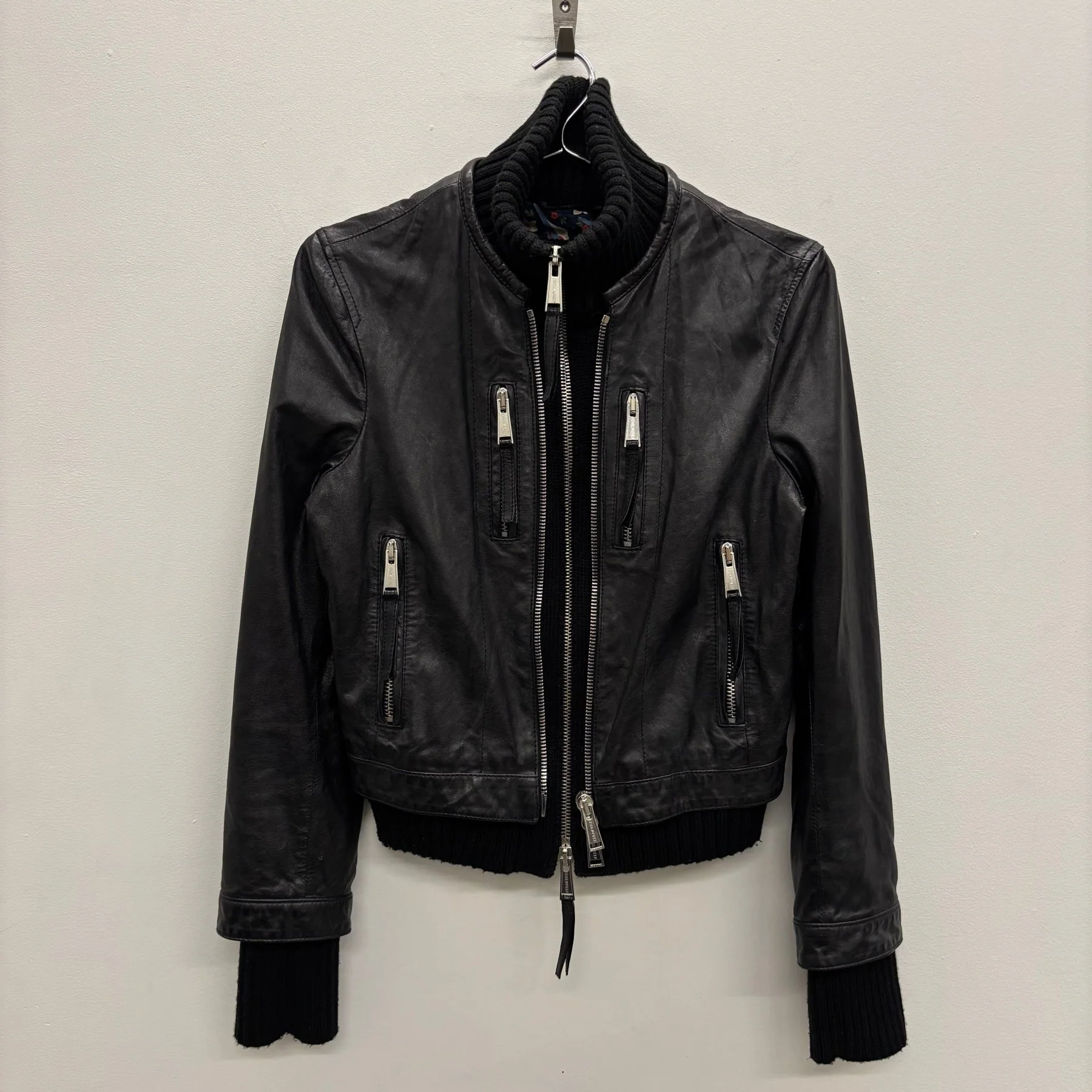 FW12 Dsquared2 Layered Lamb Leather Jacket - Image 3