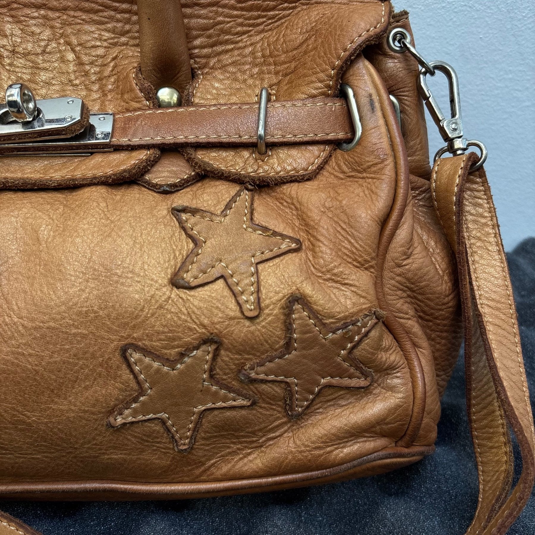 Firkin Brown Star Leather Handbag - Image 5