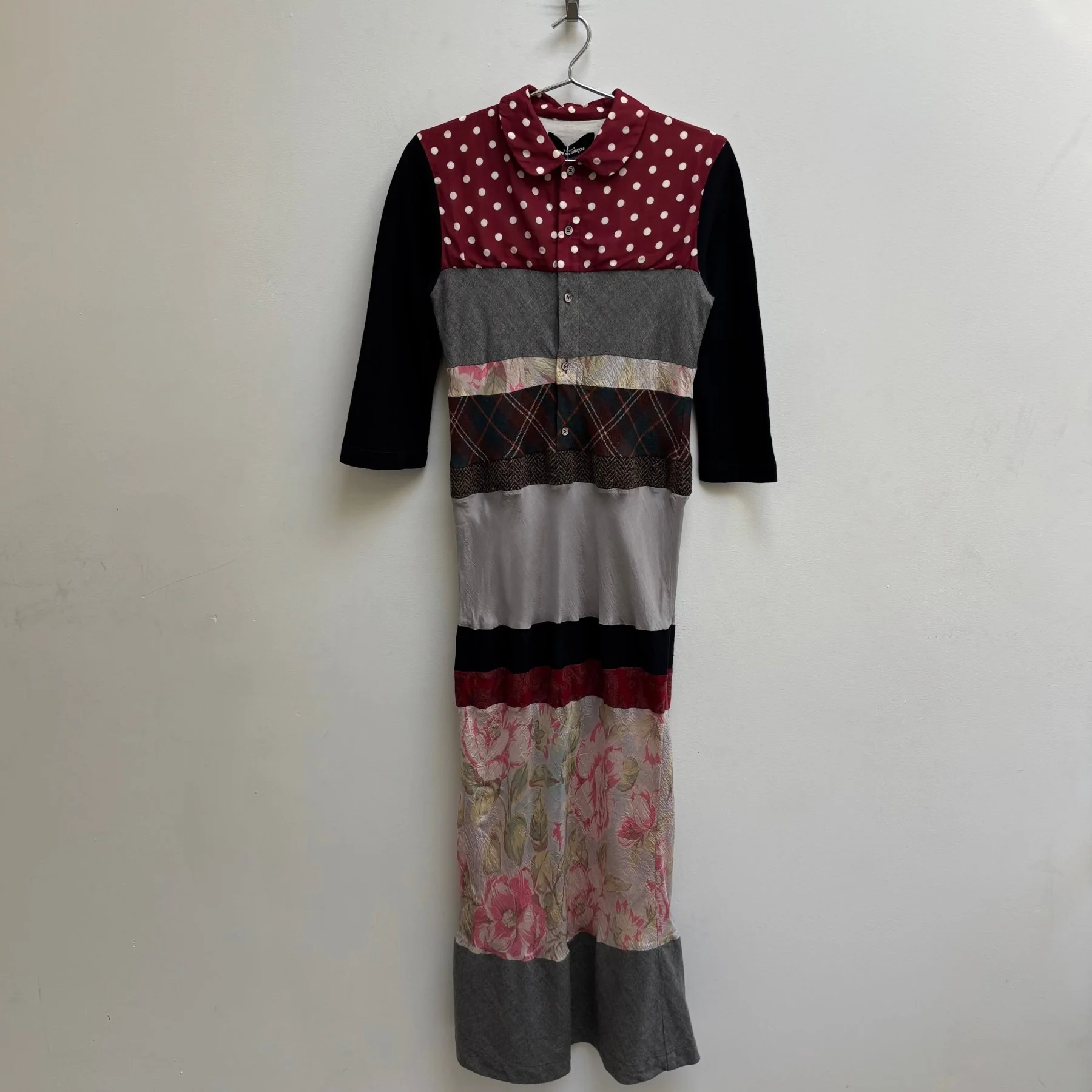 FW00 Comme Des Garçons Tricot Fluted Patchwork Dress