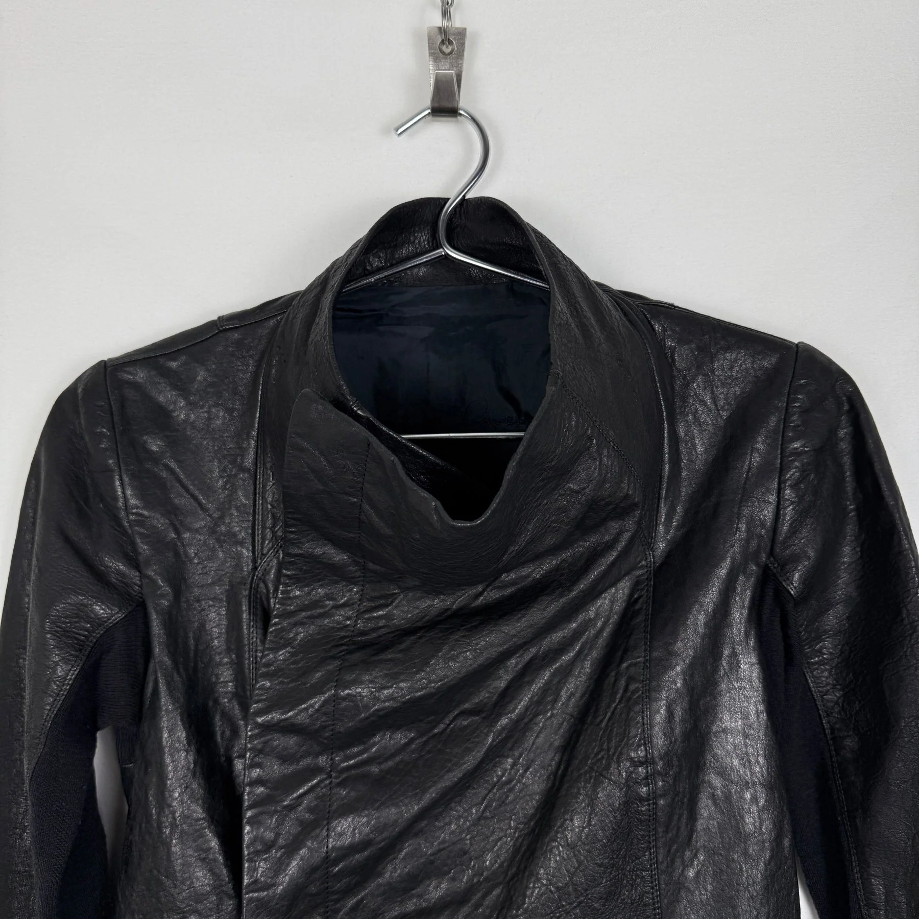 FW01 Rick Owens Button Up Leather Jacket - Image 4