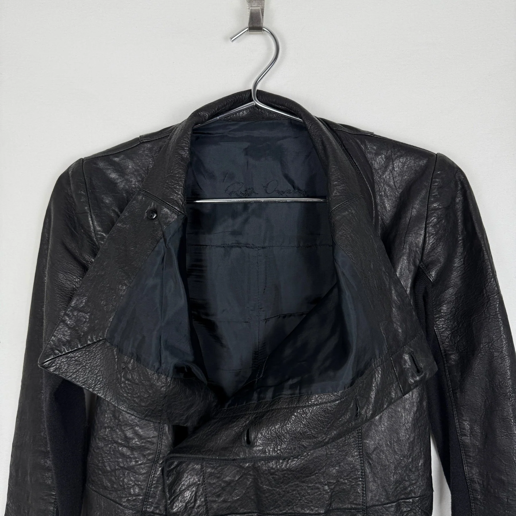FW01 Rick Owens Button Up Leather Jacket - Image 7