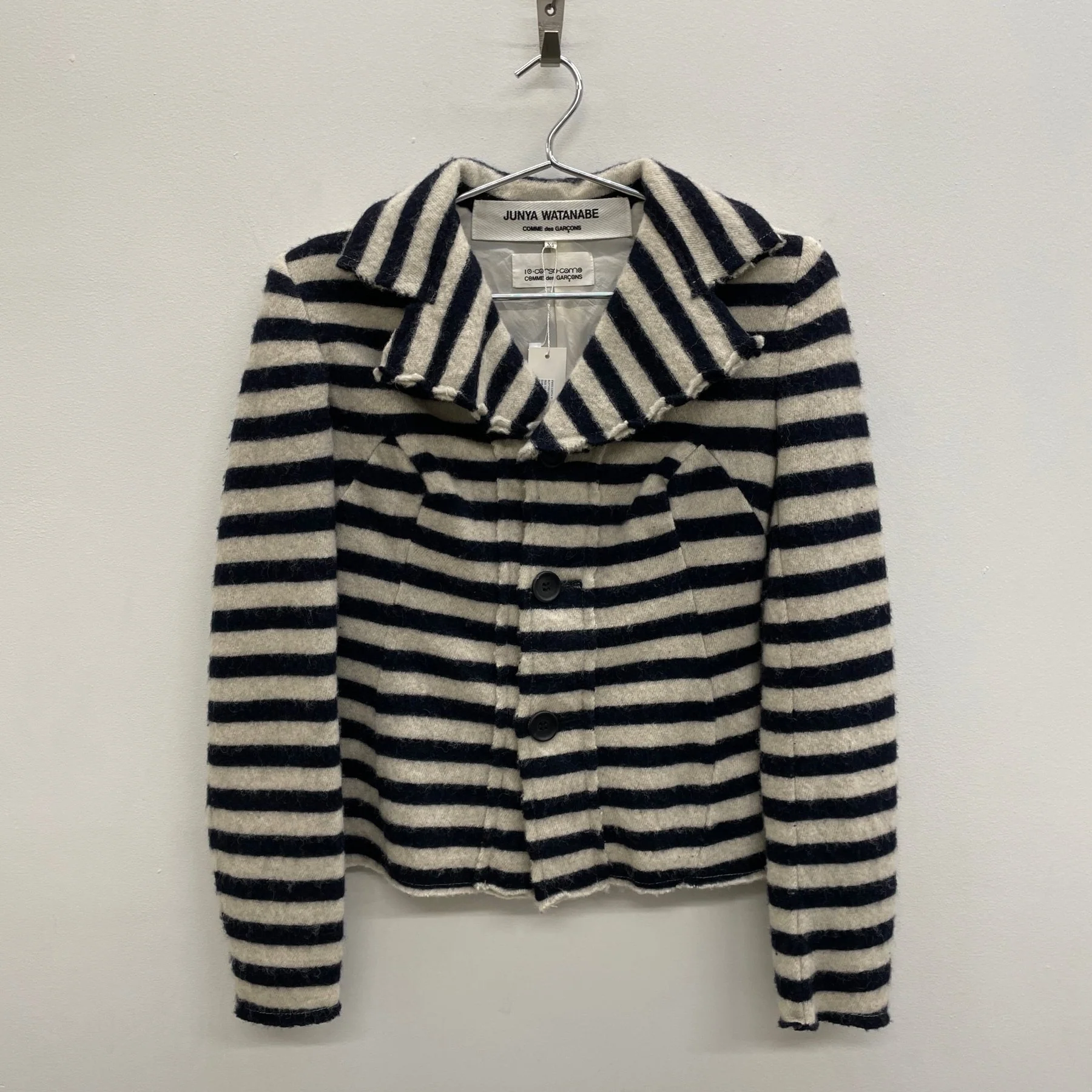 FW03 Junya Watanabe Wool Striped Button Up Blazer