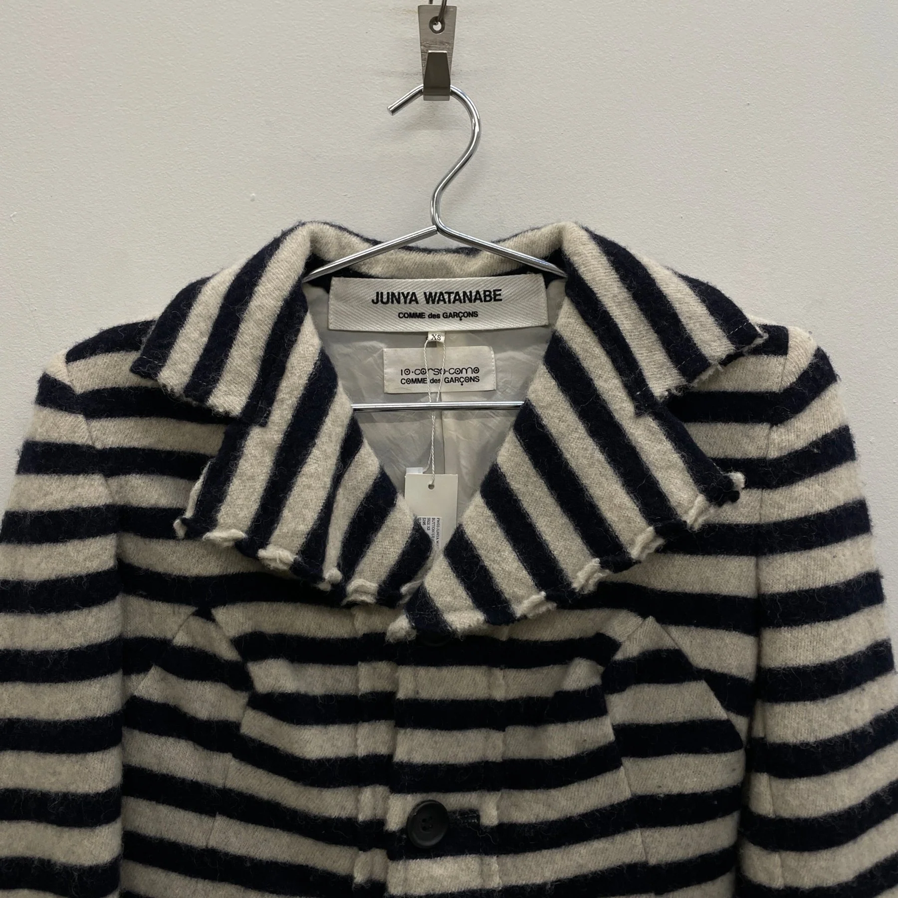 FW03 Junya Watanabe Wool Striped Button Up Blazer - Image 3