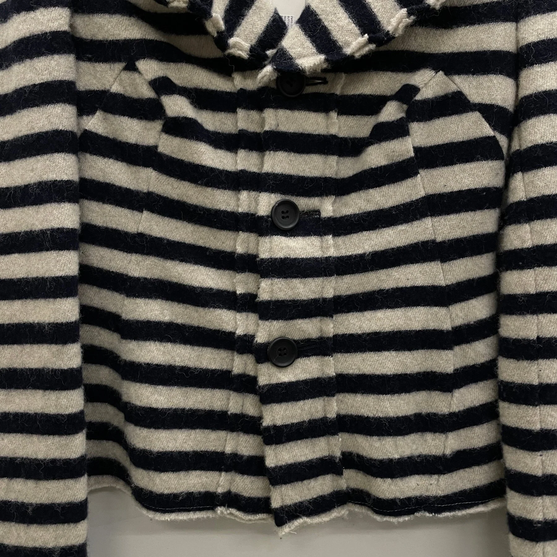 FW03 Junya Watanabe Wool Striped Button Up Blazer - Image 4