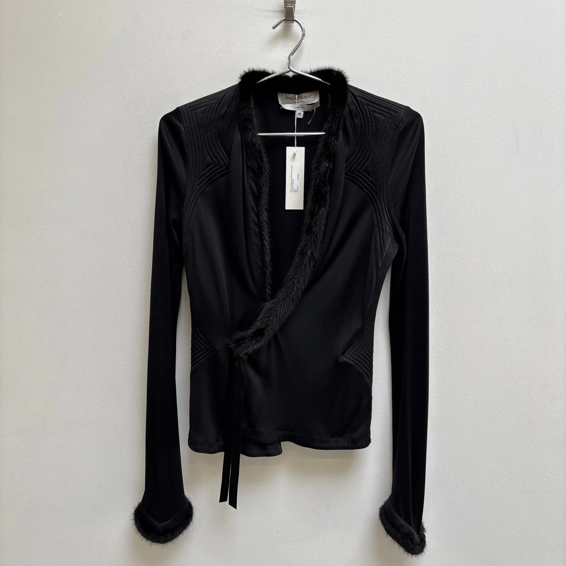FW04 Yves Saint Laurent by Tom Ford Fur Trim Cardigan