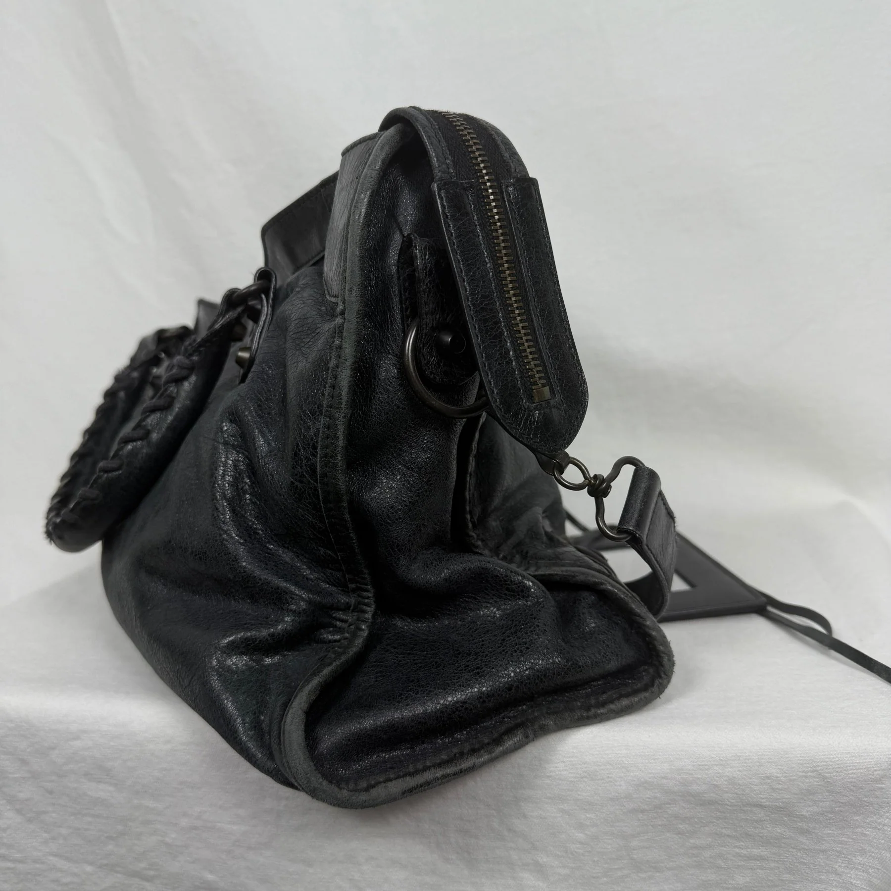 SS09 Balenciaga City Bag By Nicolas Gesquiere in Faded Black - Image 6