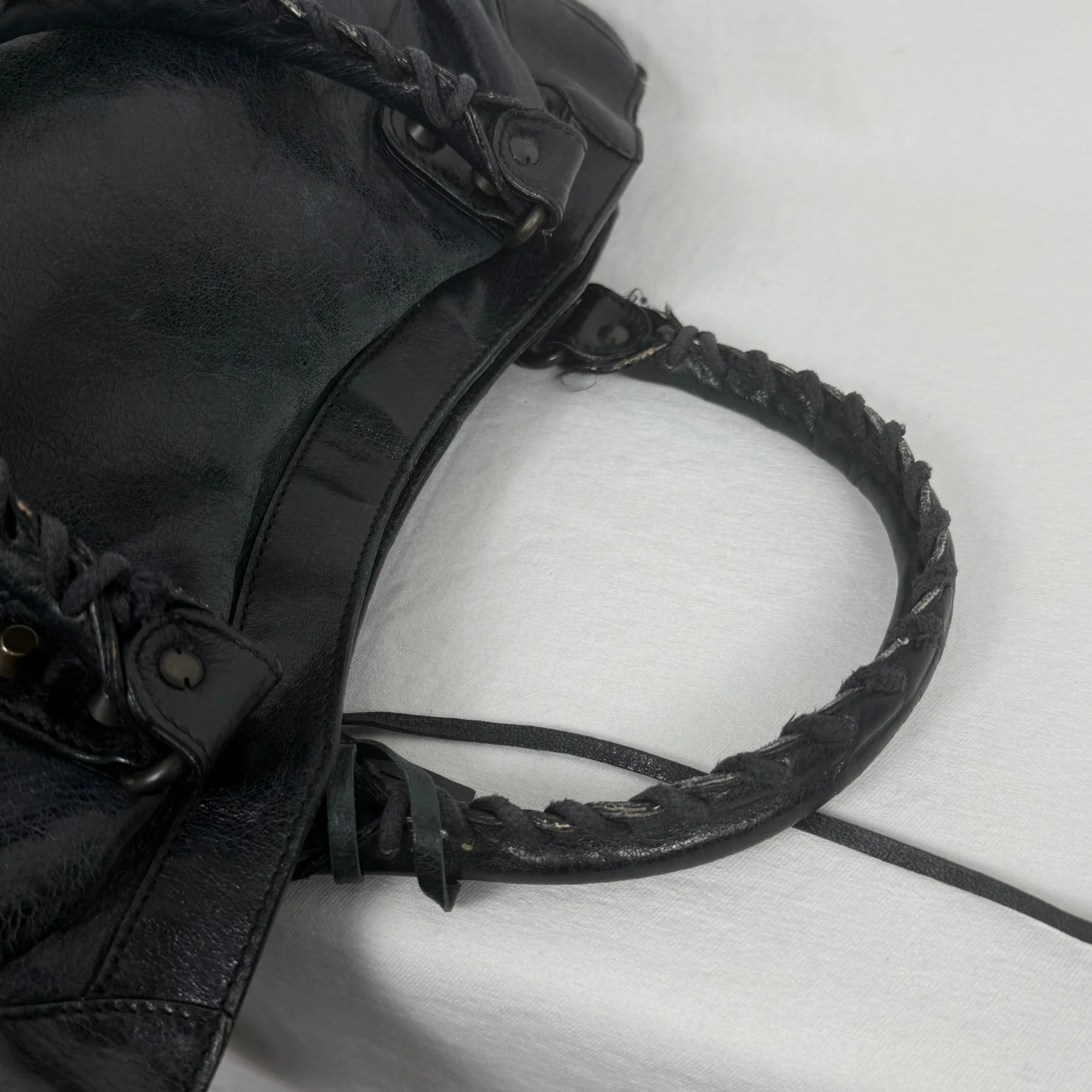 SS09 Balenciaga City Bag By Nicolas Gesquiere in Faded Black - Image 7