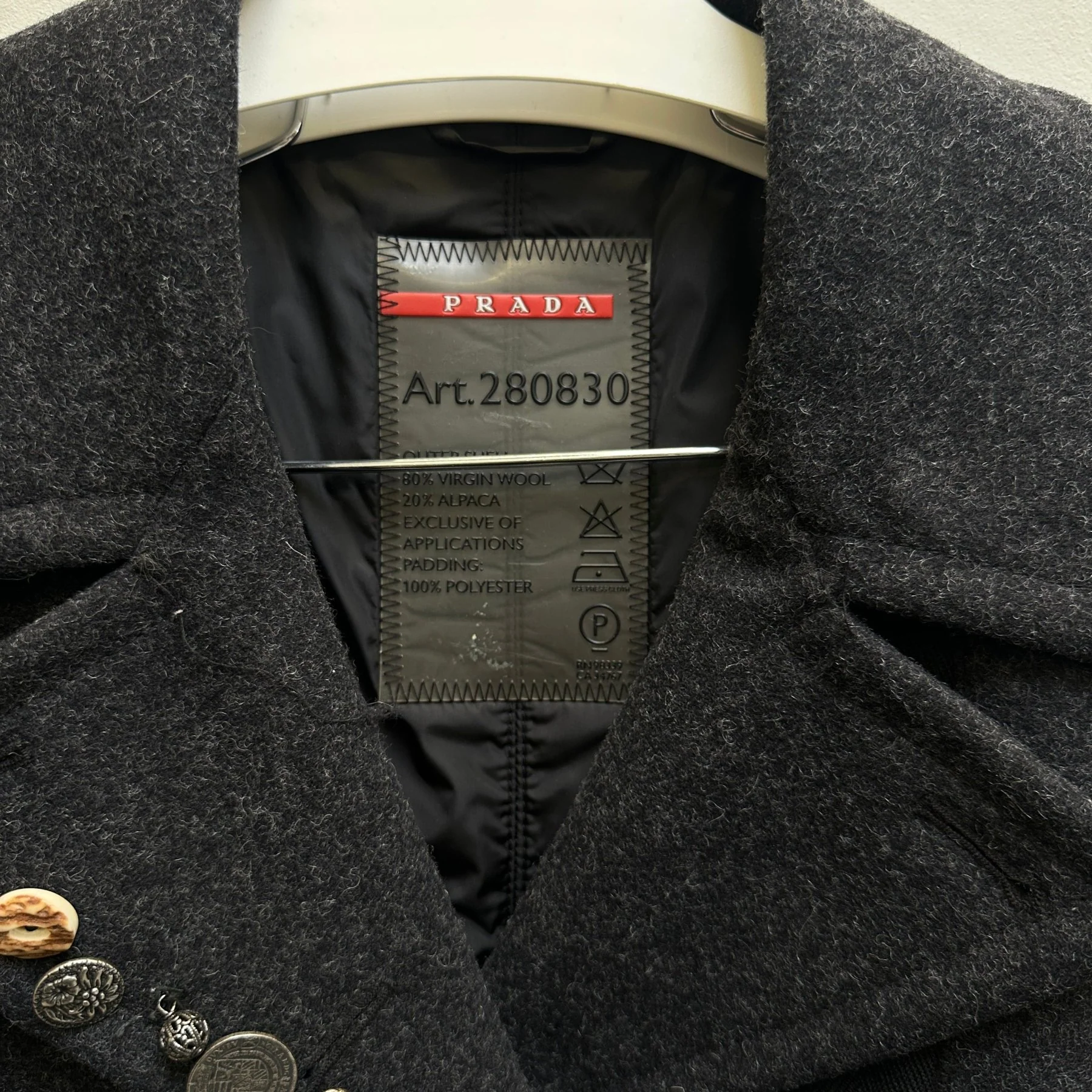 FW06 Prada Ornamented Wool Top Coat - Image 7