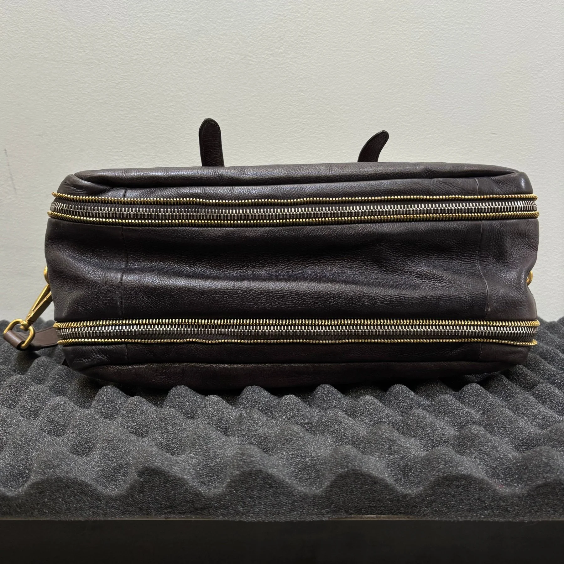 FW07 Prada Glace Ombré Calf Leather Zipper Satchel Bag - Image 12