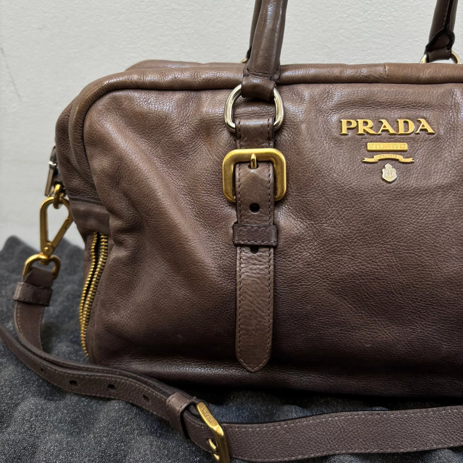 FW07 Prada Glace Ombré Calf Leather Zipper Satchel Bag - Image 3