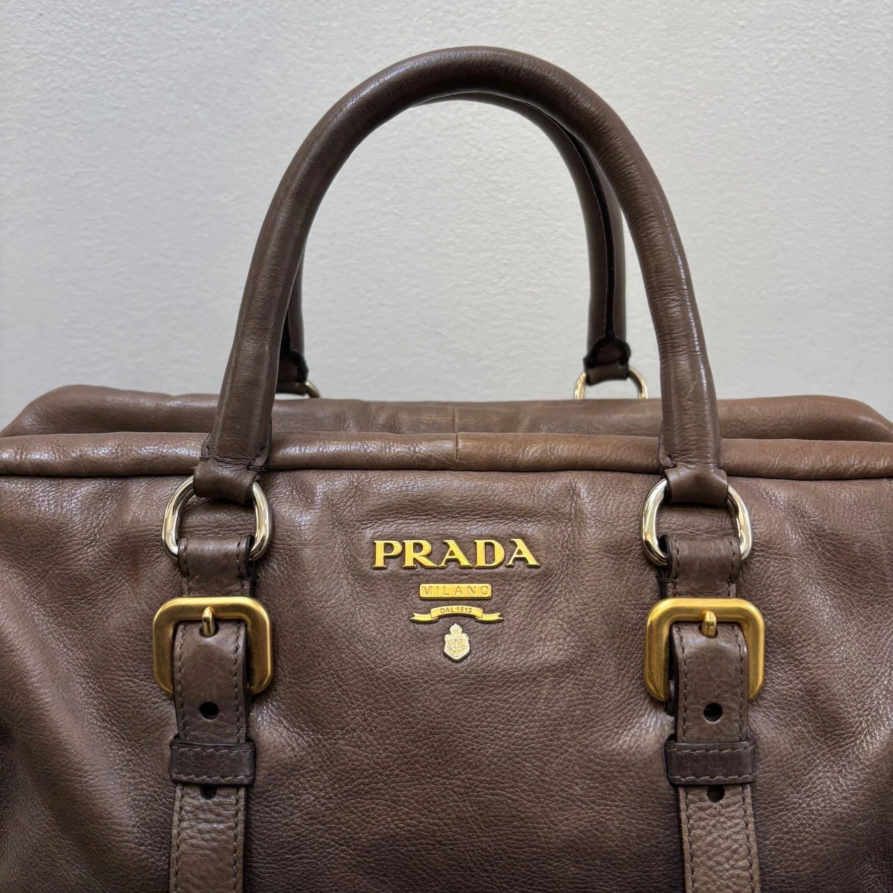 FW07 Prada Glace Ombré Calf Leather Zipper Satchel Bag - Image 4