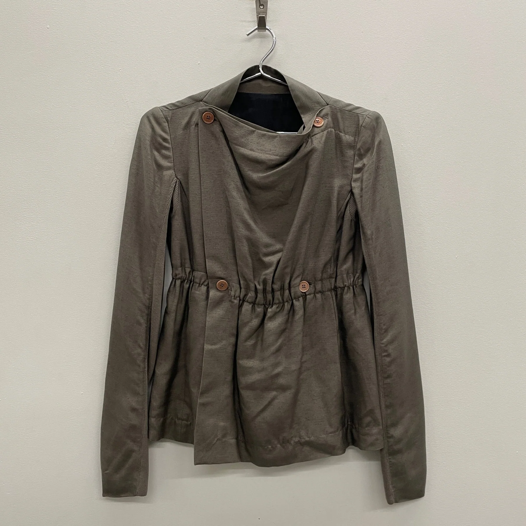 FW06 Rick Owens “DUSTOLATOR” Frayed High Neck Jacket