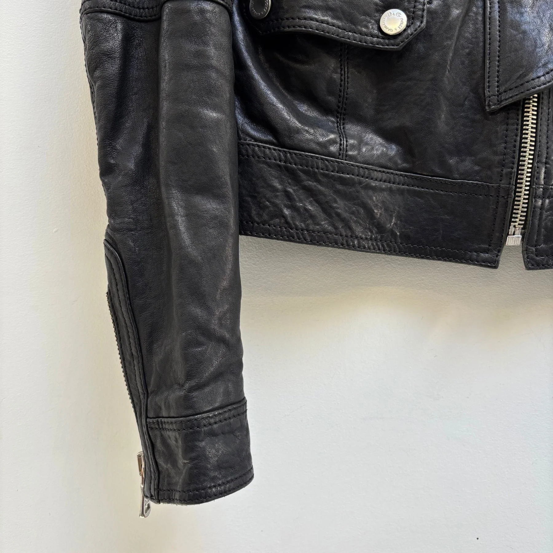 FW08 Dolce & Gabbana Cargo Pocket Leather Jacket - Image 6