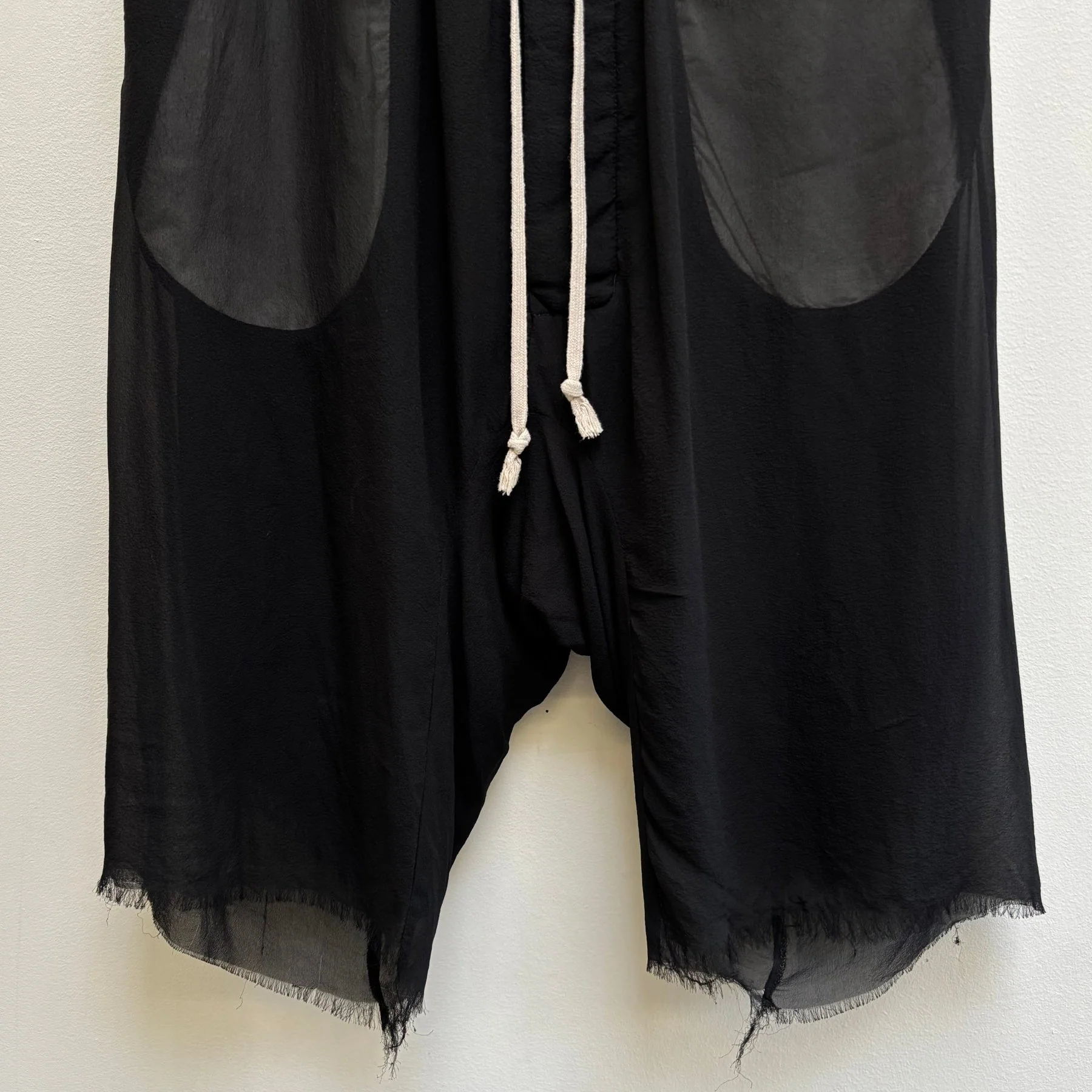 FW09 Rick Owens ‘CRUST’ Drop Crotch Silk Shorts - Image 4