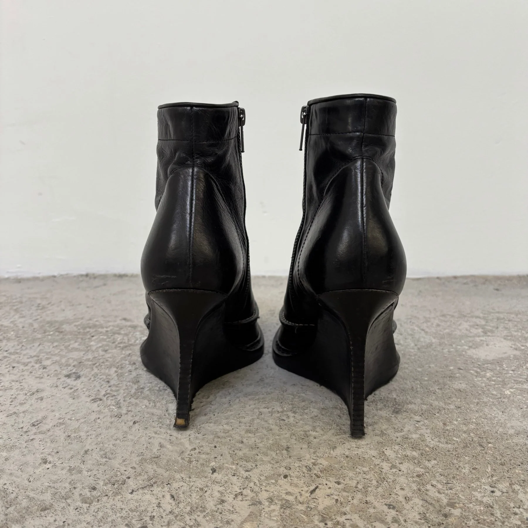 FW10 Ann Demeulemeester Stiletto Wedge Ankle Boots - Image 4