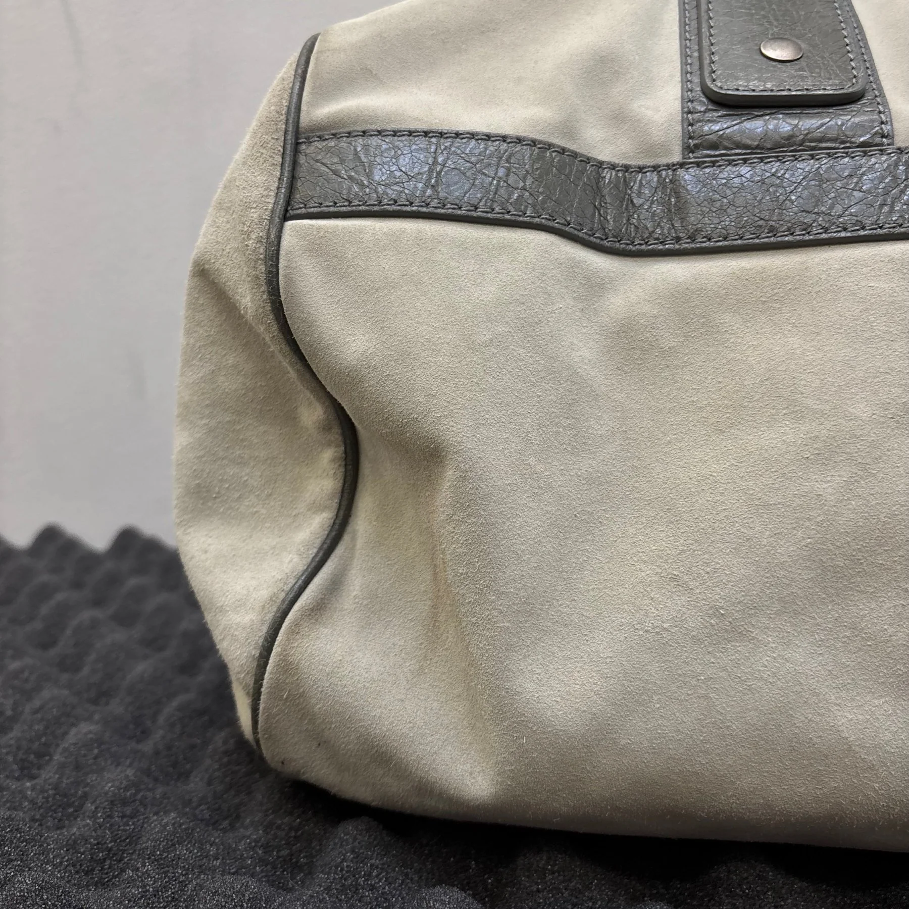 FW14 Balenciaga Suede Dual Pocket Duffle Bag - Image 10