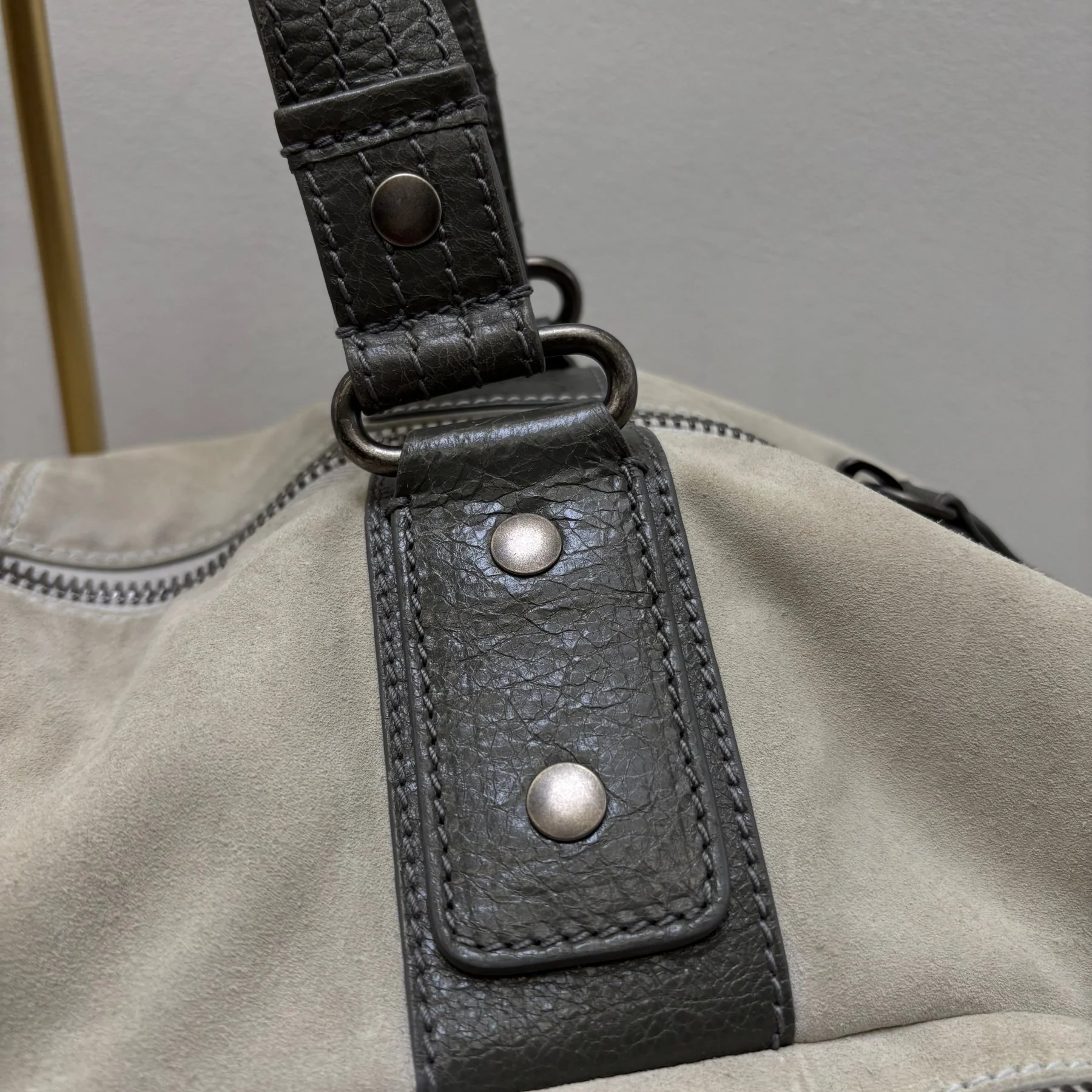 FW14 Balenciaga Suede Dual Pocket Duffle Bag - Image 11