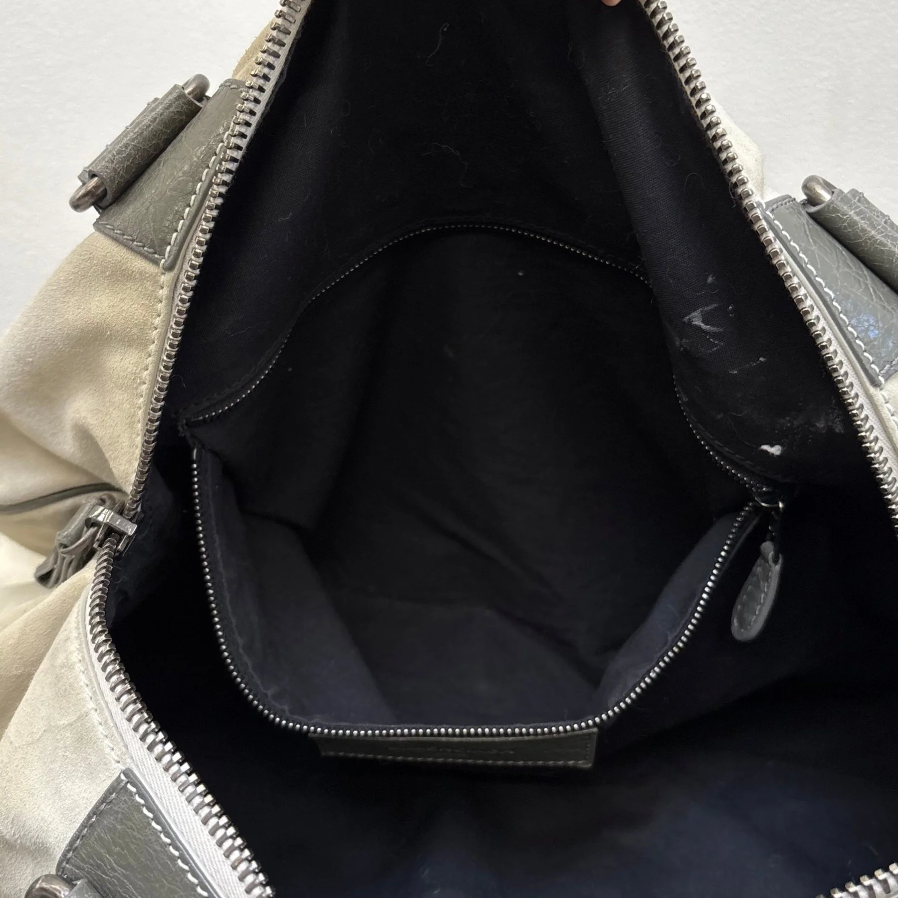 FW14 Balenciaga Suede Dual Pocket Duffle Bag - Image 18
