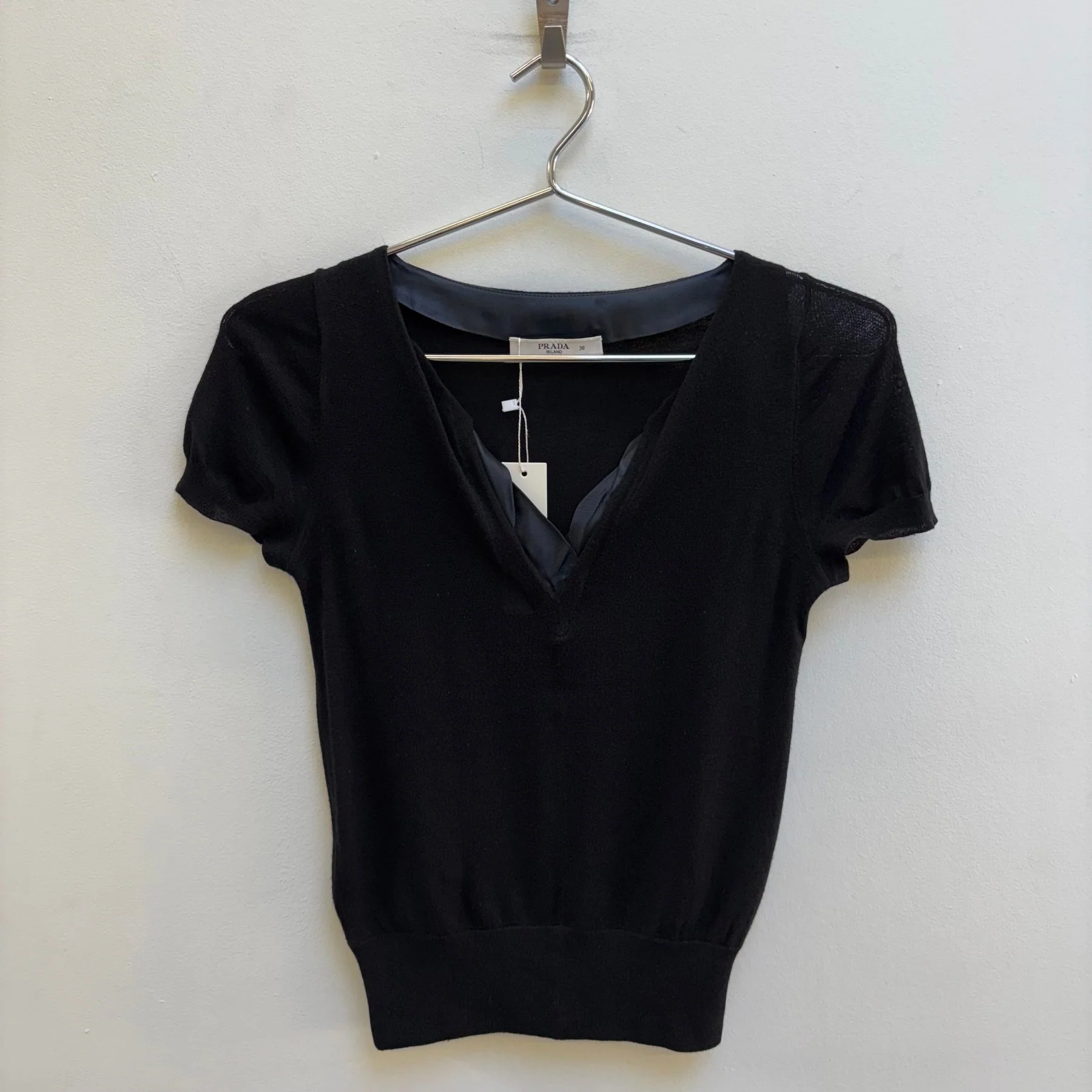 FW10 Prada Deep V Wool T-Shirt